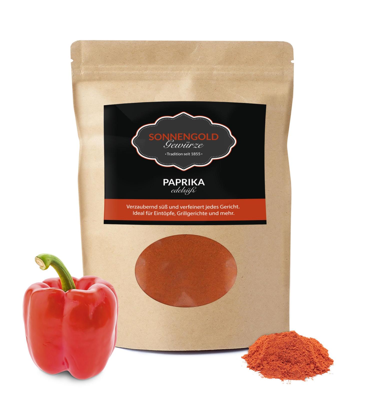 Sonnengold Spices 1000 g of high-quality peppers from Spain 100-120ASTA Explosive taste Master quality since 1855 Hand packed in friendly packaging - Buy Online on GoSupps.com