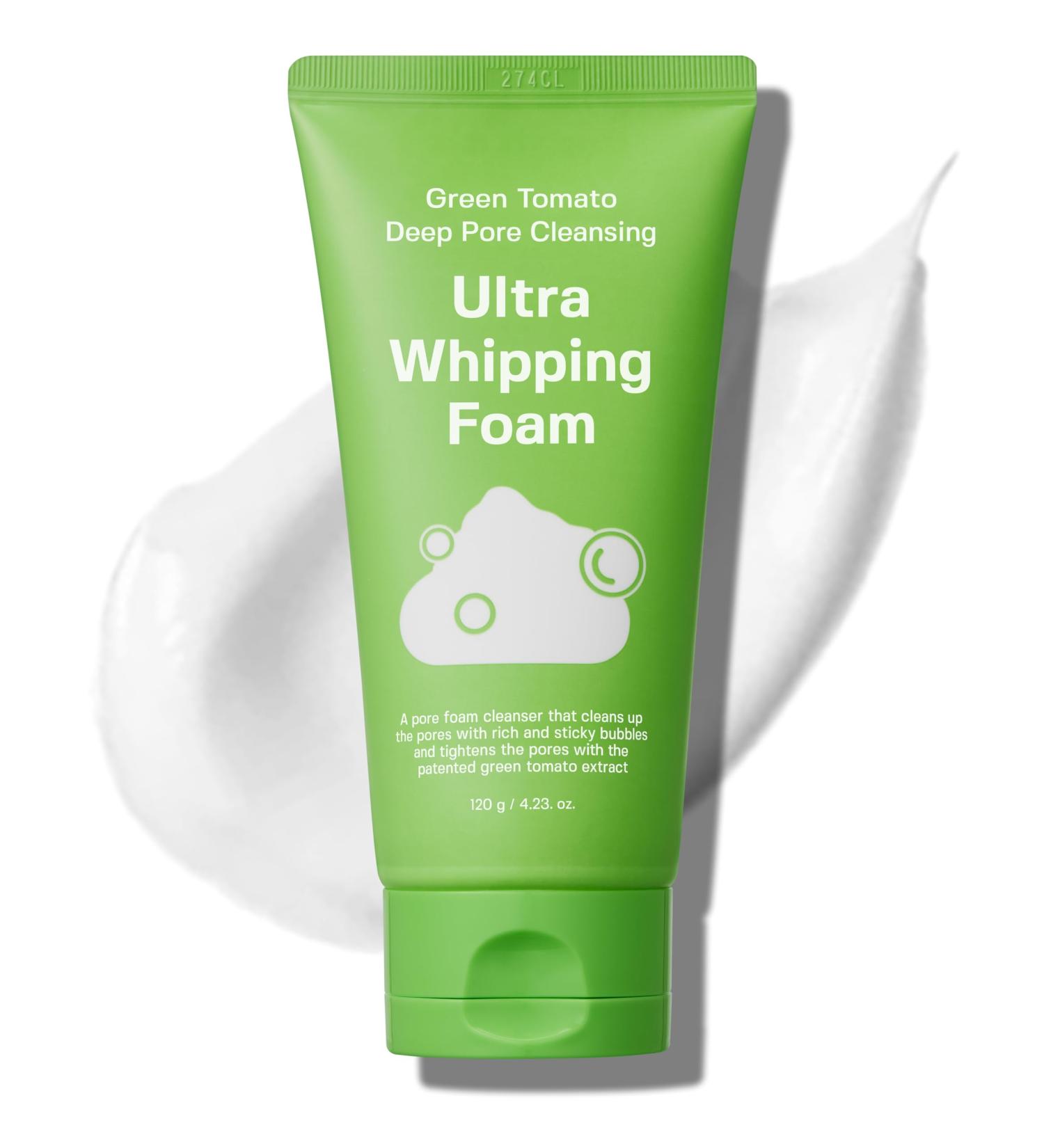Green Tomato Deep Pore Cleansing Foam 120g | Korean Facial Cleanser | Blackhead Remover & Double Cleansing | Deep Cleansing Face Wash | Best Korean Skincare - Buy Online on GoSupps.com
