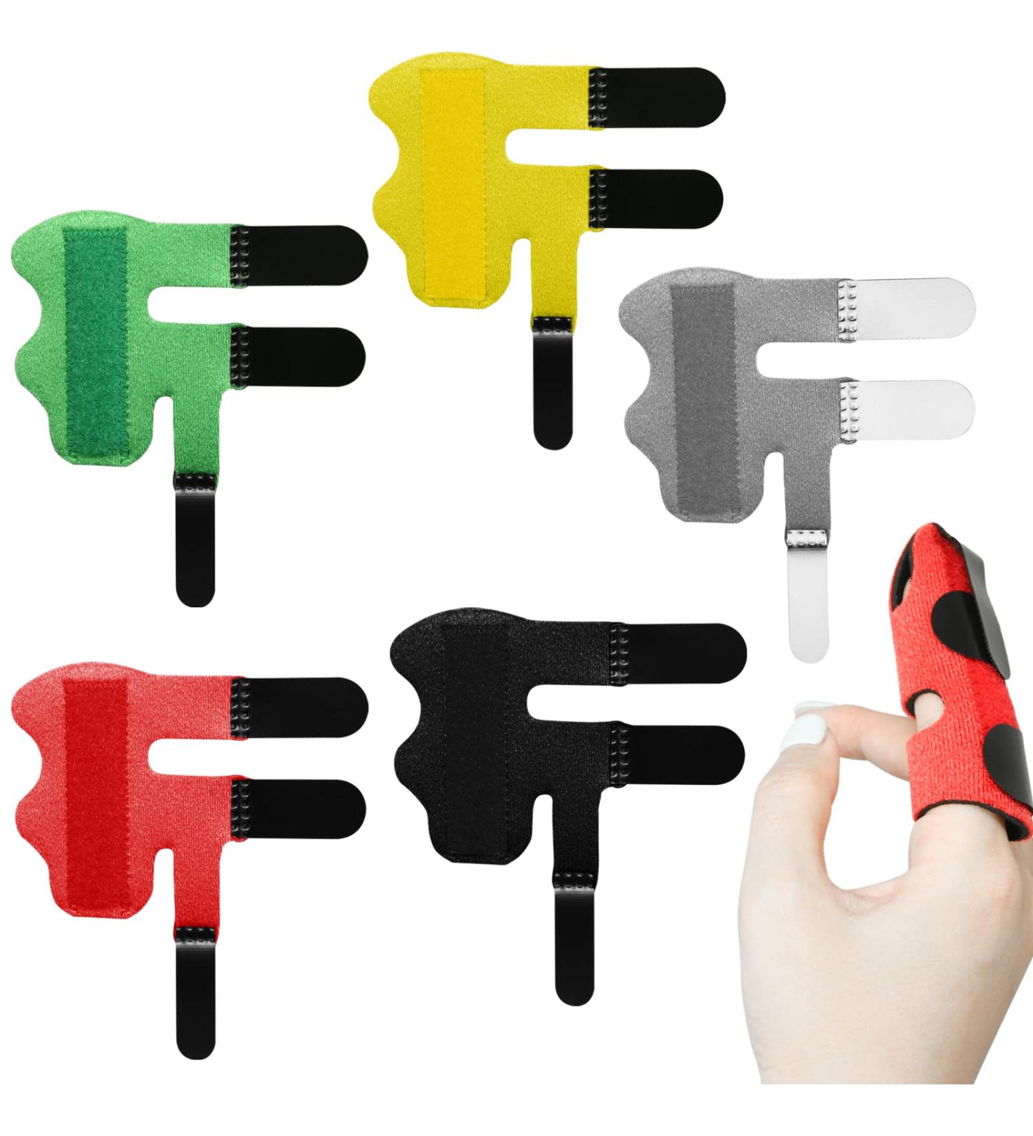 5Pcs Soft Fabric Trigger Finger Splint Set | Thumb & Finger Brace for Broken Finger & Arthritis | Index Pinky Finger Straightener | 5 Colors Available - Buy Online on GoSupps.com