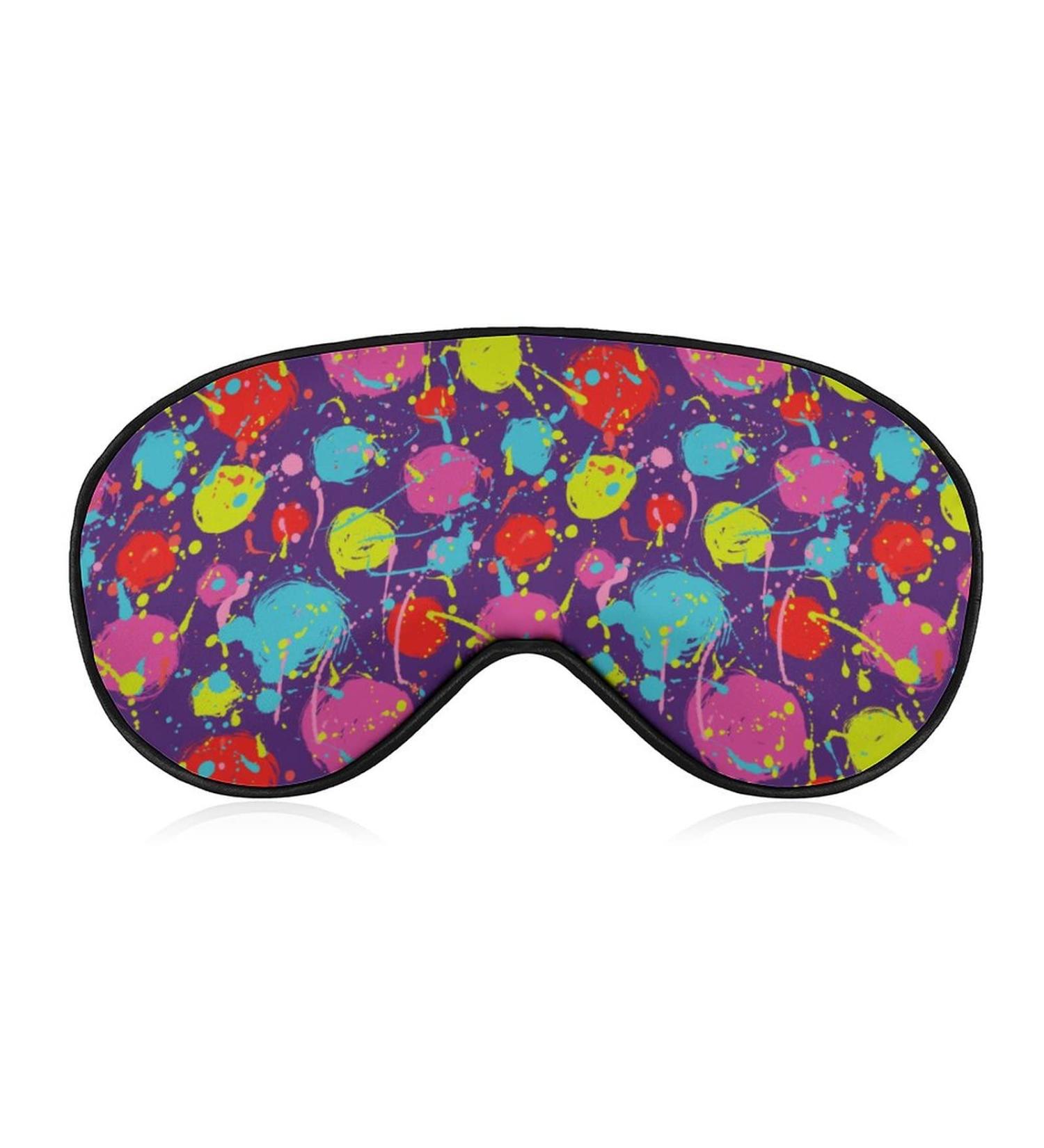 Hand Painted Circles Dot Sleep Mask for Women | Adjustable Eye Shades with Elastic Strap | Comfortable & Stylish Sleeping Cover - Buy Online on GoSupps.com