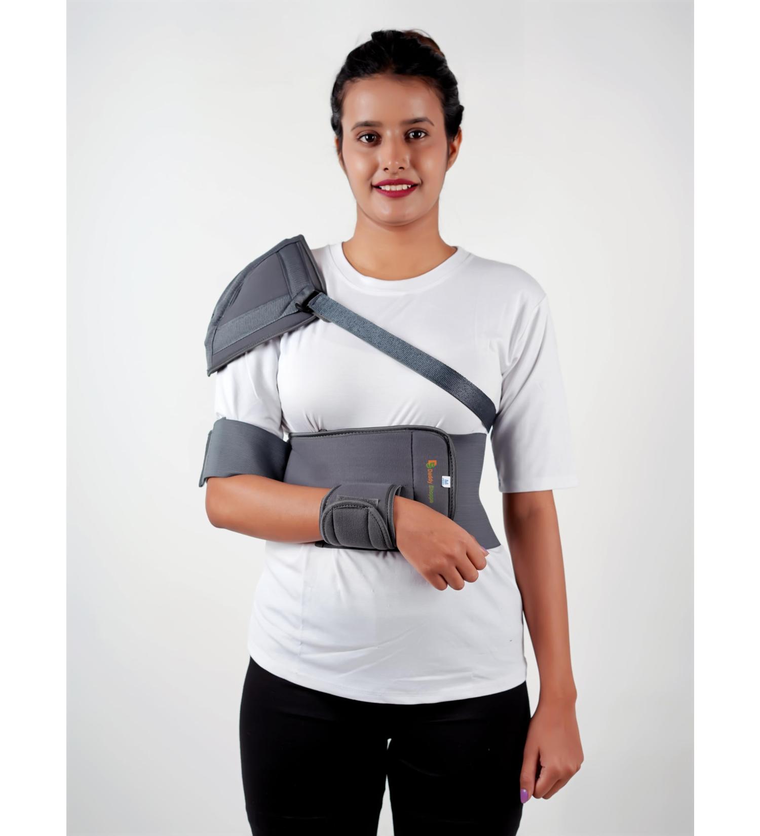 Left Right Shoulder Immobilizer Arm Sling Brace - Adjustable X-Large Cuff & Elbow Support for Ultimate Comfort | International Shipping Available - Buy Online on GoSupps.com