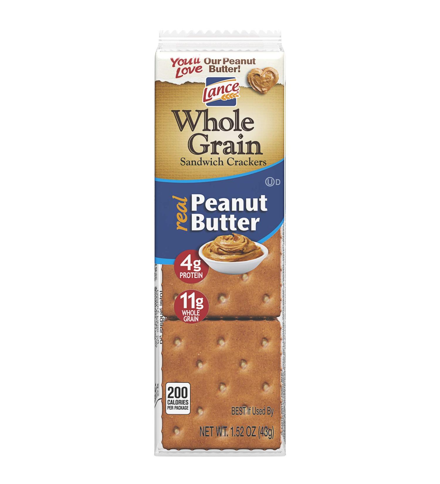 Lance Whole Grain Peanut Butter Crackers - 3 Boxes (24 Packs) | Healthy Snack Option - Buy Online on GoSupps.com