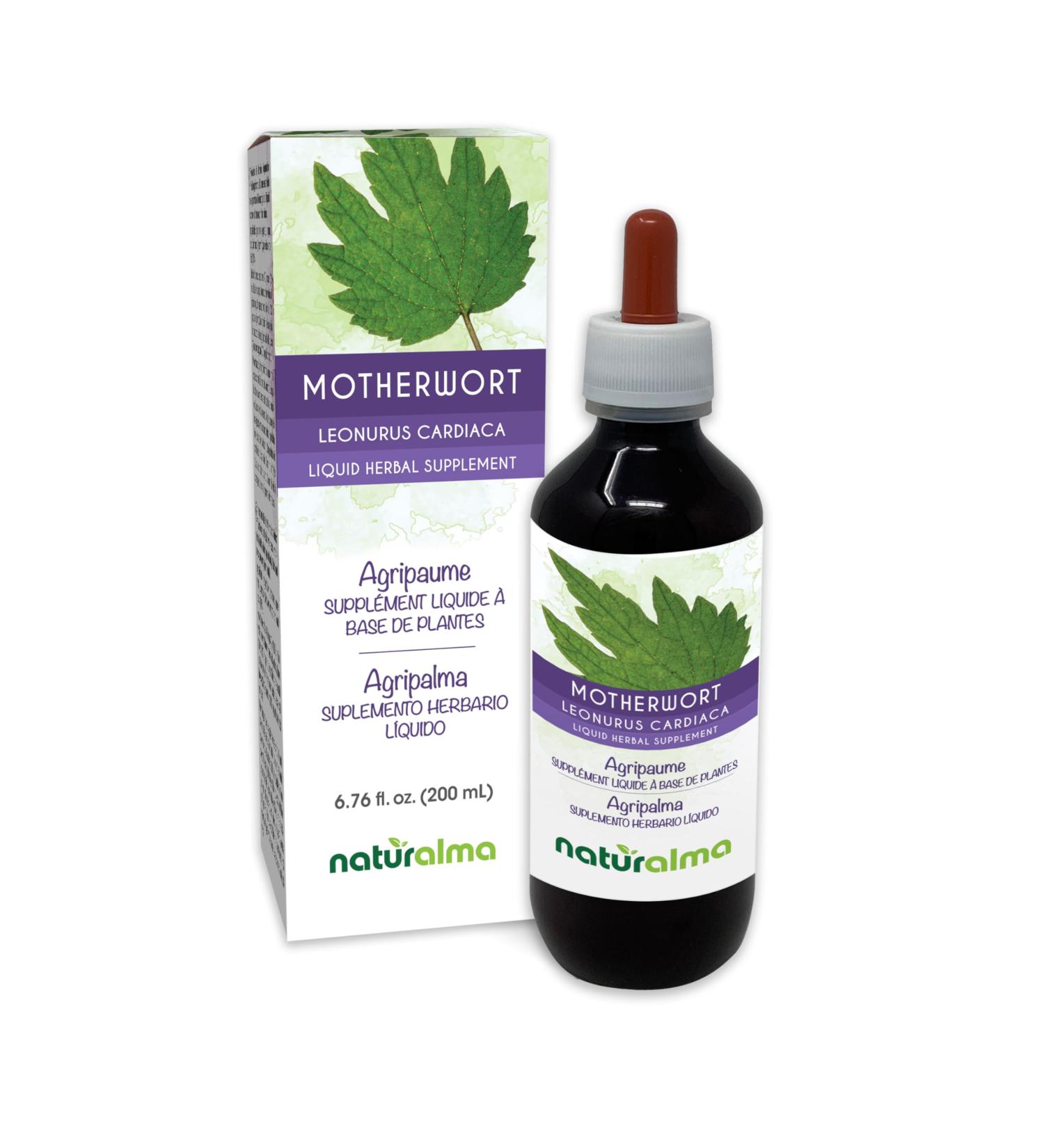 Naturalma Motherwort (Leonurus cardiaca) herb with Flowers Alcohol-Free Tincture - 6.76 fl oz Liquid Extract in Drops - Herbal Supplement - Vegan Alcohol-free 6.76 Fl Oz (Pack of 1) - Buy Online on GoSupps.com