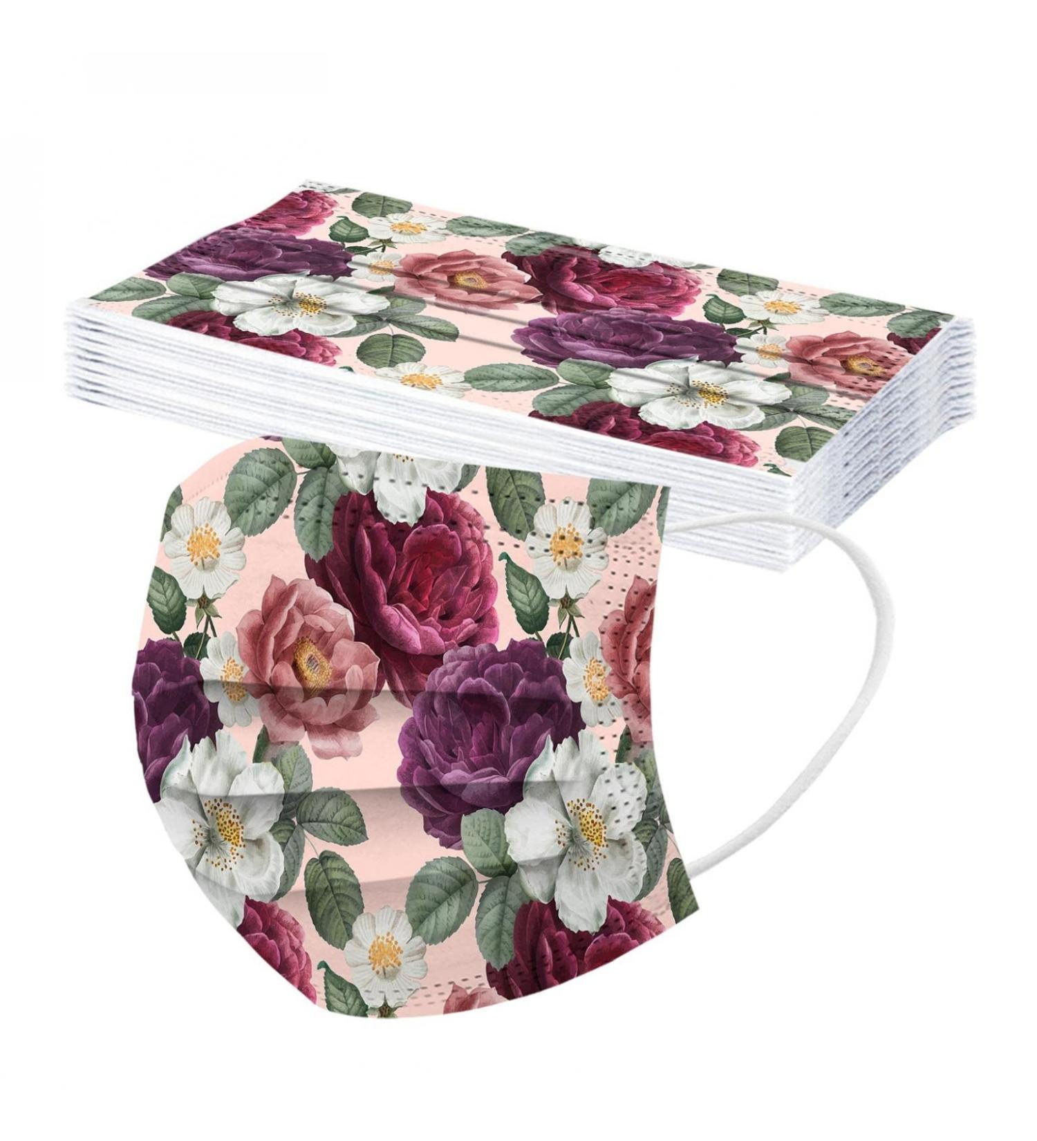 Lulupi 10-Piece Floral One-Way Adult Mouth Protection Mask - Elegant Breathable Neck Scarf for Women - Buy Online on GoSupps.com