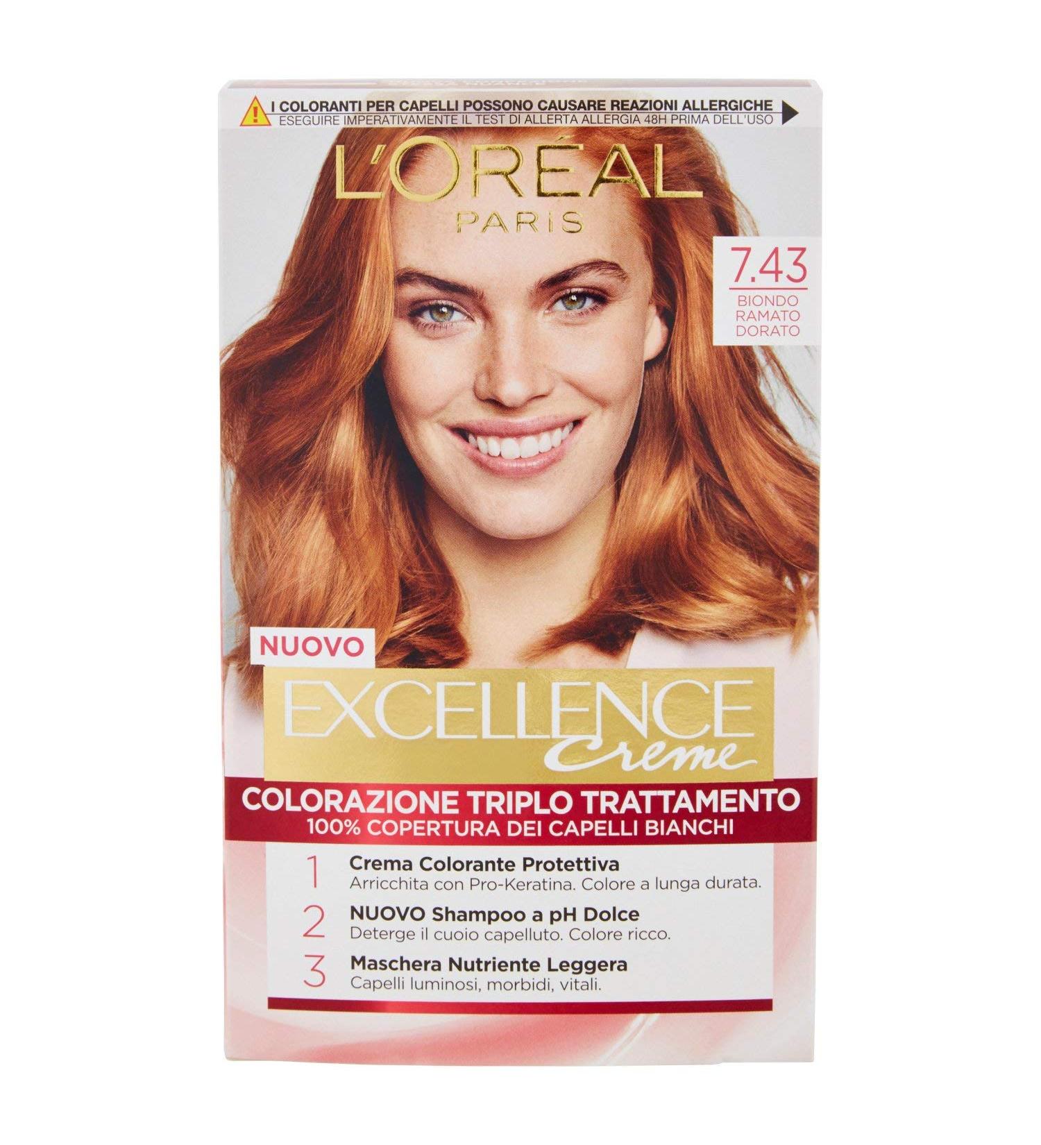 LOREAL Excellence 7.43 No Golden Copper Blonde Hair Dye - Shop Copper Gold Blonde Internationally - Buy Online on GoSupps.com