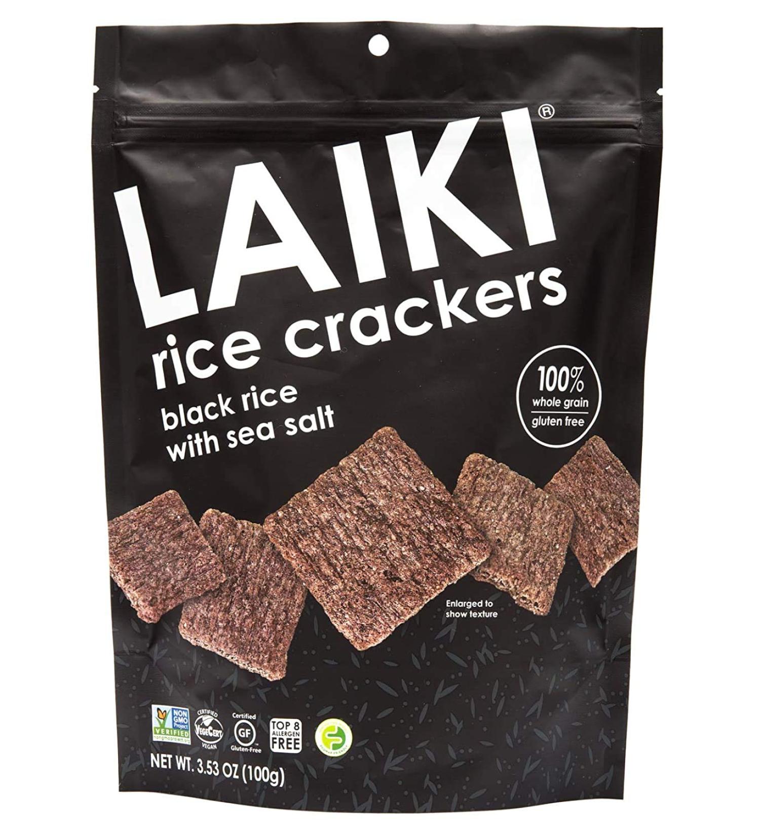 LAIKI Black Rice Crackers - Gluten Free, Vegan, Low Calorie, Non-GMO Snack - Buy Online on GoSupps.com