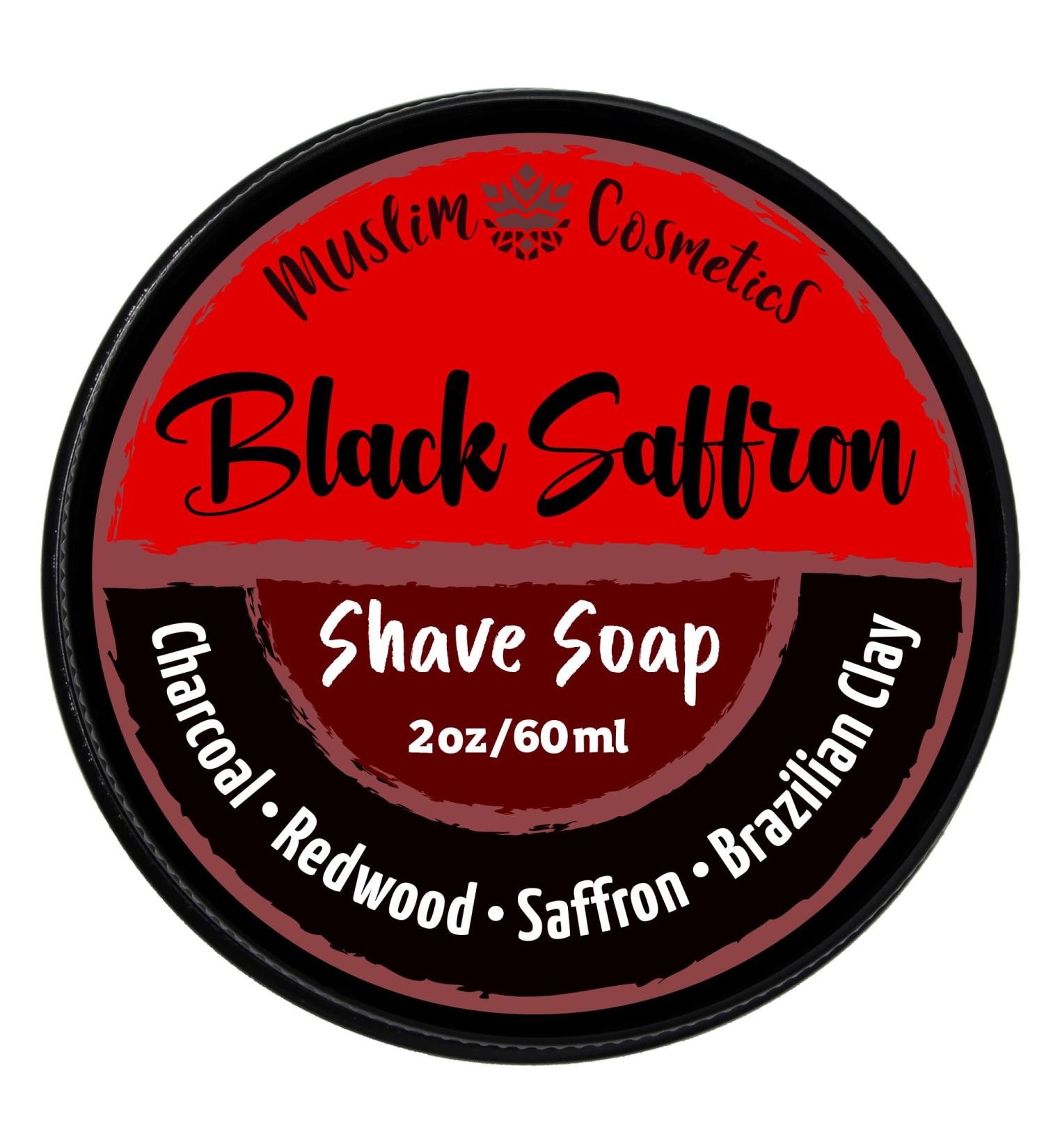 Charcoal Shave soap - Redwood & Saffron - Mens Natural solid shaving cream - Moisturizing/Leaves skin soft // Made in Canada - Muslim Cosmetics - Black Saffron 2oz (Tin) - Buy Online on GoSupps.com