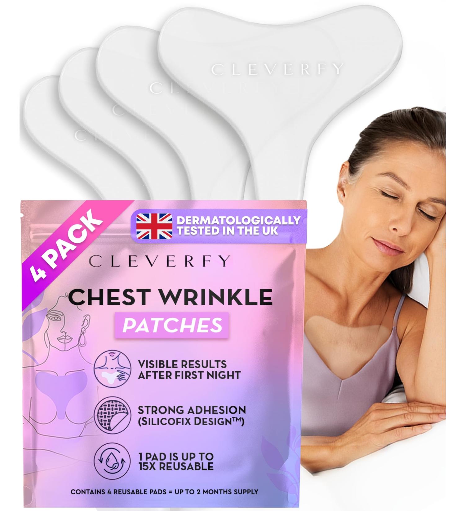 CLEVERFY Silicone Chest Anti Wrinkle Patches for D collet - 4-Pack of T-Shape Reusable Wrinkle Pads 4-Pack T-Shape - Buy Online on GoSupps.com