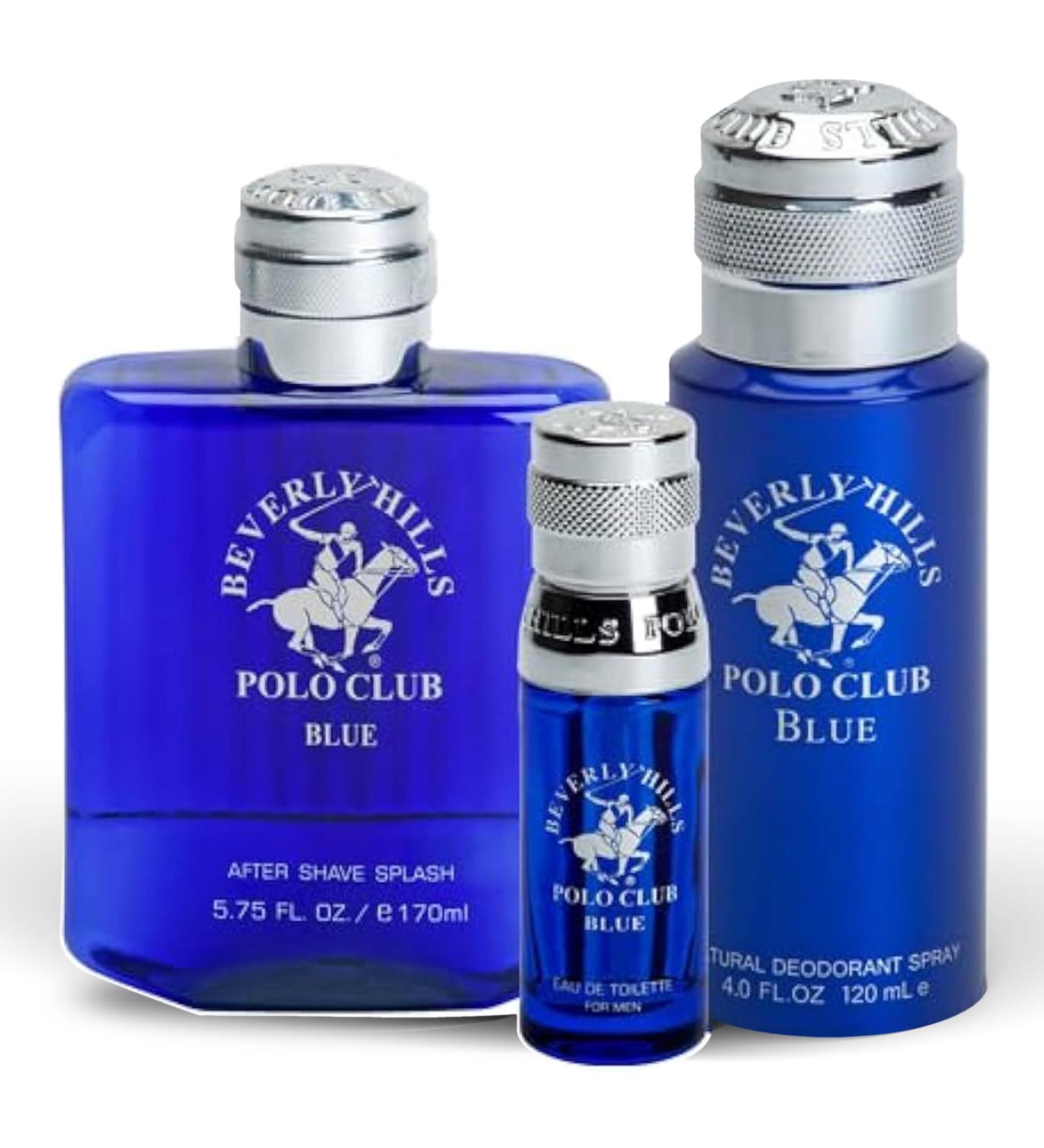 Beverly Hills Polo Club BHPC Men's Essential Collection includes Eau De Toilette Deodorant Body Spray & After Shave Lotion (Blue) - Buy Online on GoSupps.com