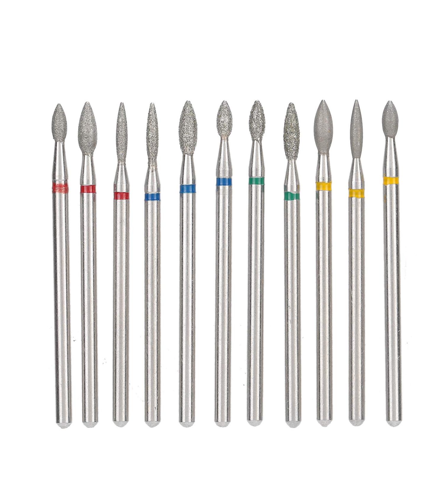 11 Piece Nail Drill Bit Set Diamond Manicure Drill Bits Professional Nail Cutter Attachment for Nails Manicure Pedicure Home Salon - Buy Online on GoSupps.com