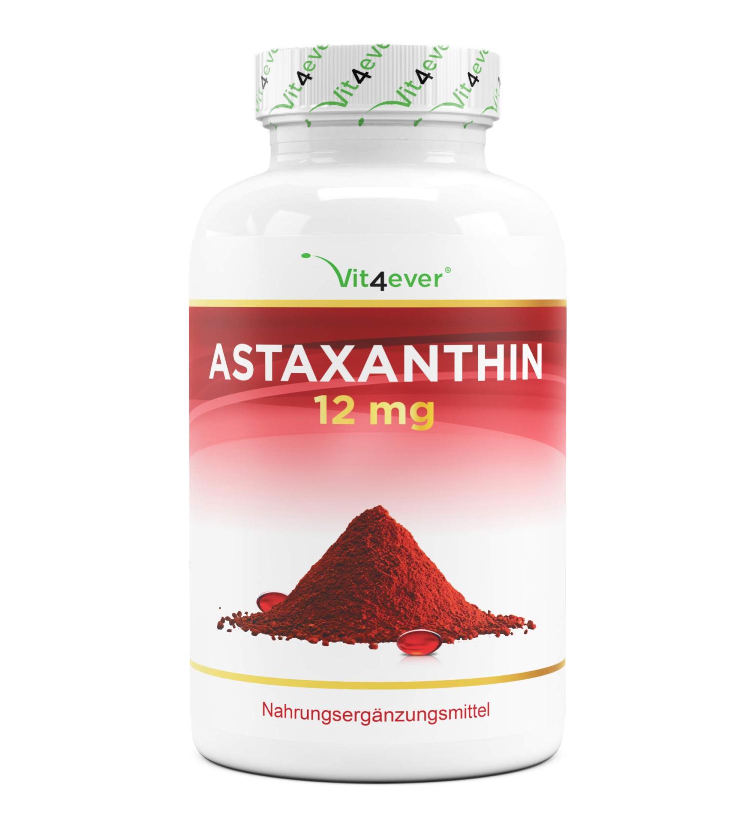 Buy Premium Astaxanthin 12 mg - 150 Softgel Capsules | Pure Haematococcus Pluvialis | Optimized with Vitamin E & Olive Oil - 10 Month Supply - Buy Online on GoSupps.com