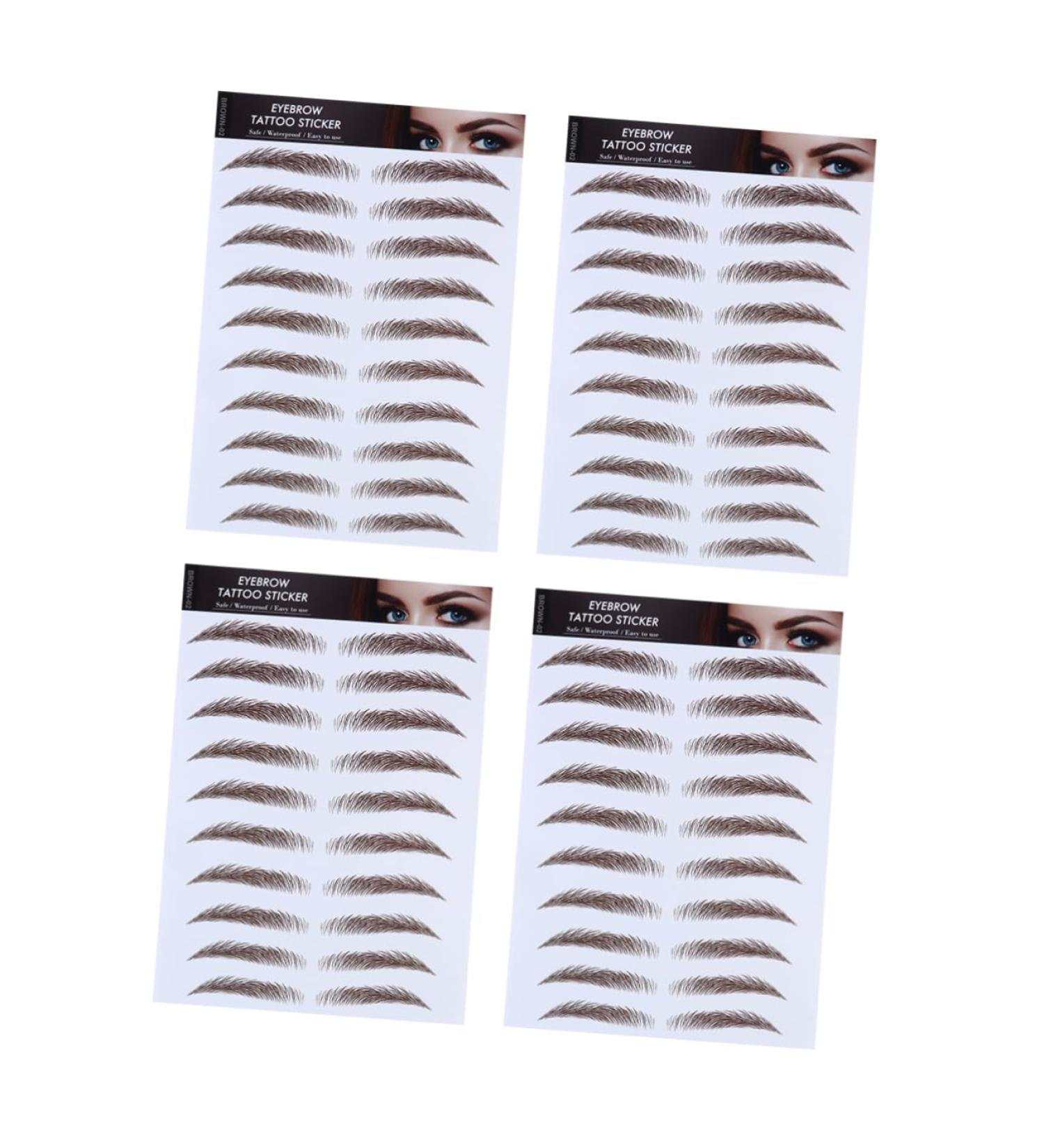 OHPHCALL 6D Hair- Eyebrows Stickers 4pcs Eyebrow Stickers Temporary Eyebrows Eyebrows Imitation Eyebrow Post Paper 6d Make up - Buy Online on GoSupps.com