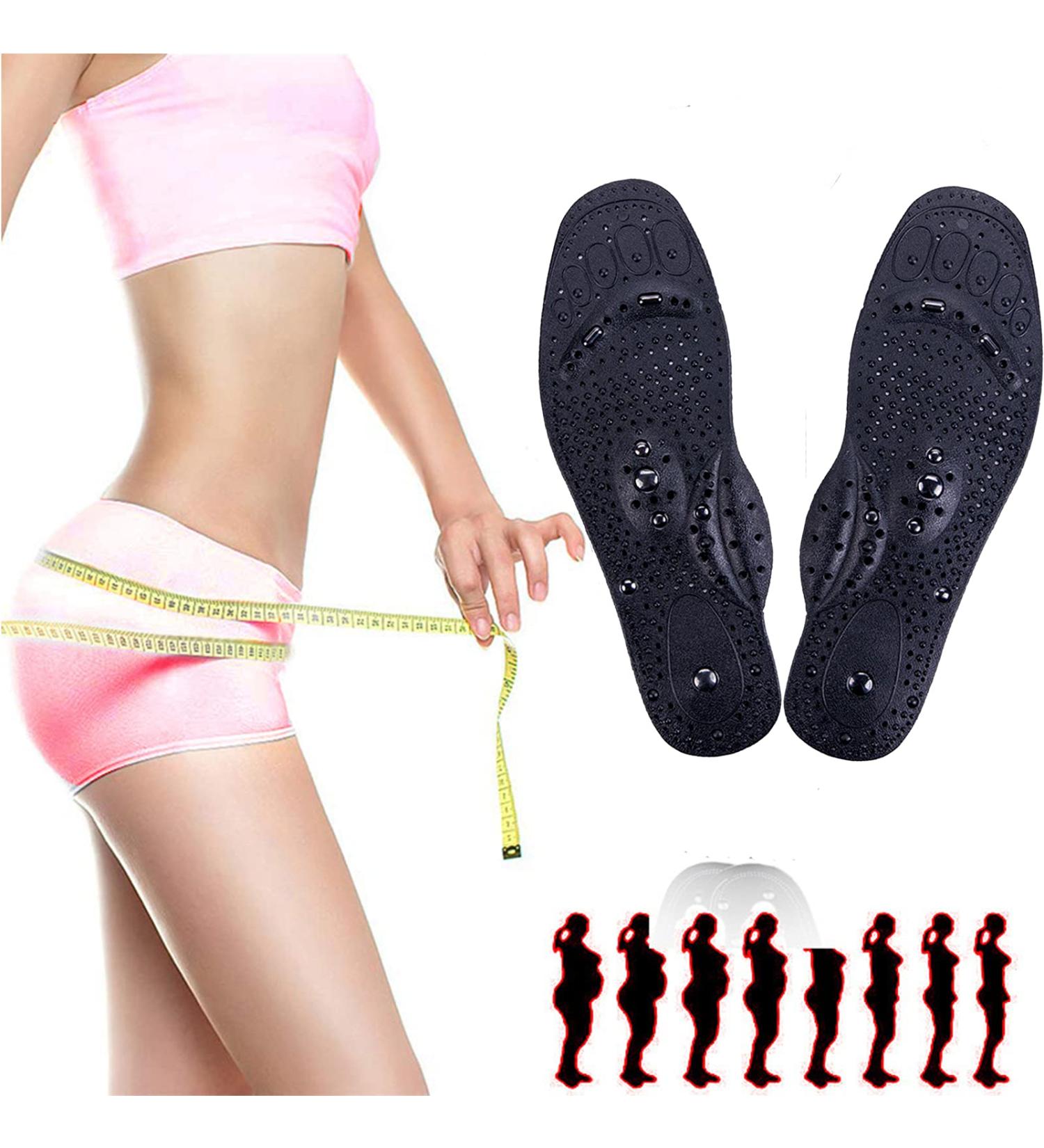 Massage Magnetic Insoles | Breathable Acupressure & Deodorant Foot Care | Anti-Orthopedic for Weight Loss - Unex Black - Buy Online on GoSupps.com