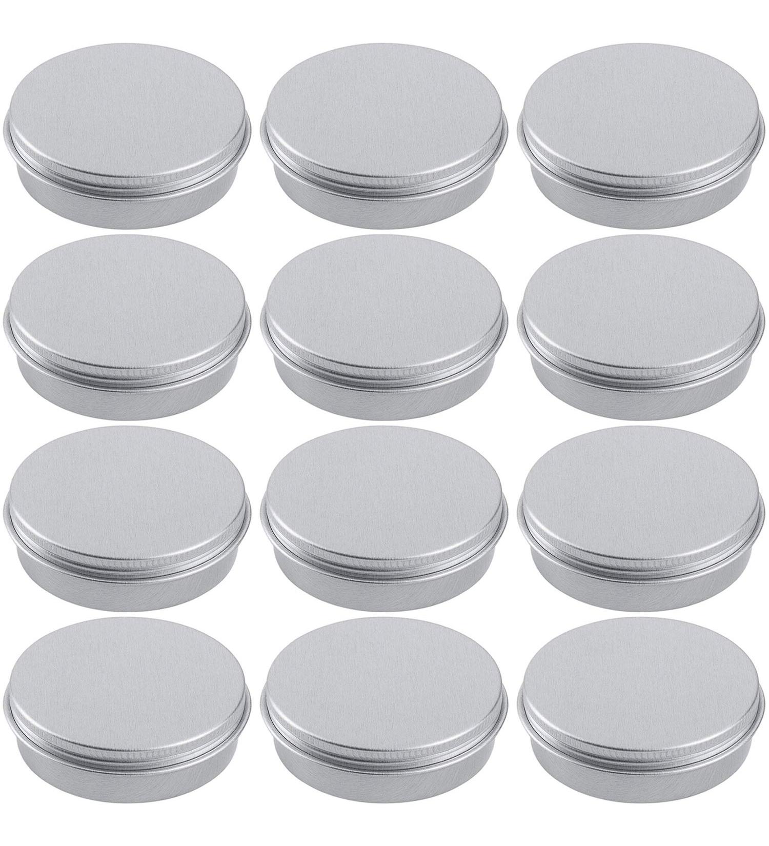 4oz Aluminum Tin Jar Refillable Containers - 12 Pack | 120ml Round Tin Bottle for Cosmetic, Lip Balm, Cream - Buy Online on GoSupps.com