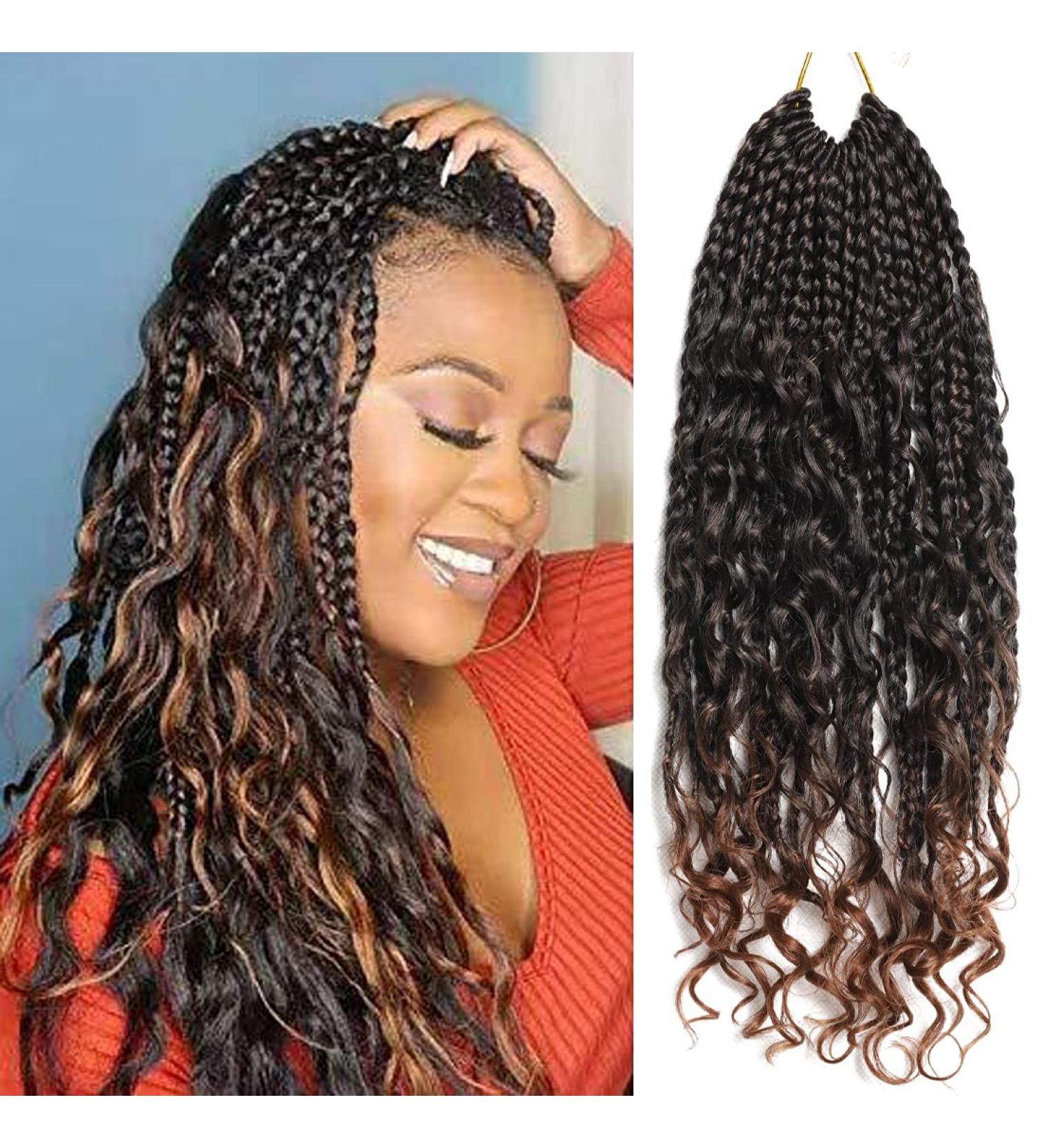 8 Packs Boho Bob Box Braids Crochet Hair 14 Inch - 3X Bohemian Goddess Box Braids in T1B-30 - Synthetic Braiding Hair Extensions for Black Women - Buy Online on GoSupps.com