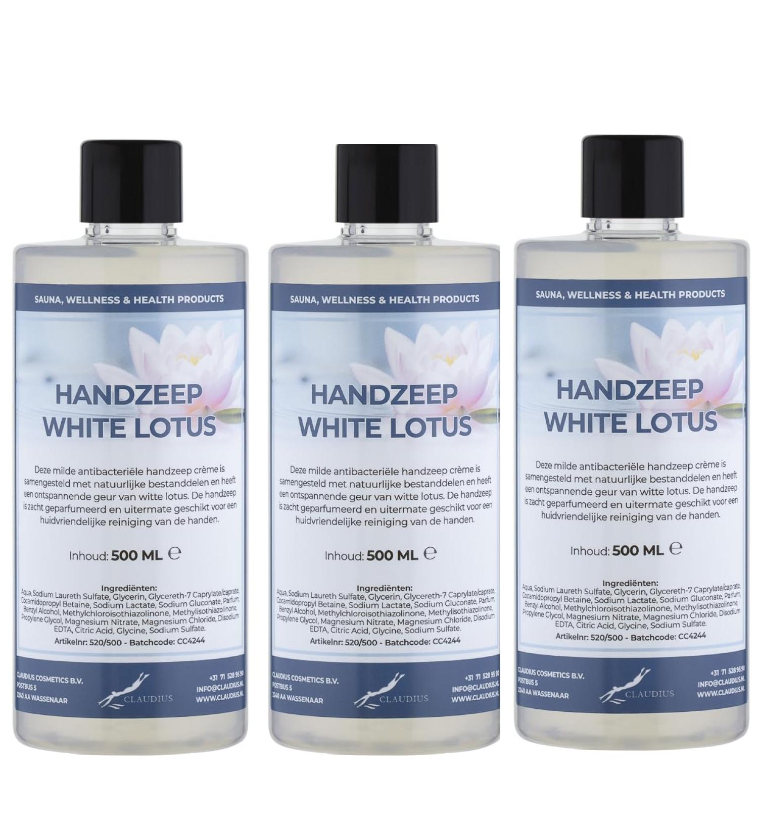 Claudius White Lotus Hand Soap 500ml - Pack of 3