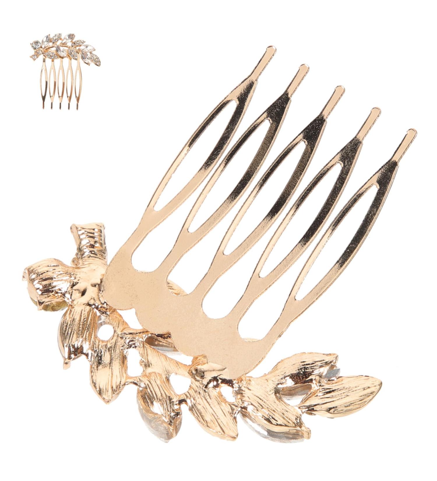 DOITOOL small willow leaves hair girl small bridal hair comb Miss Japanese and Korean wedding bridal hair comb headpiece for bride gold headpiece hair accessories Clip - Buy Online on GoSupps.com