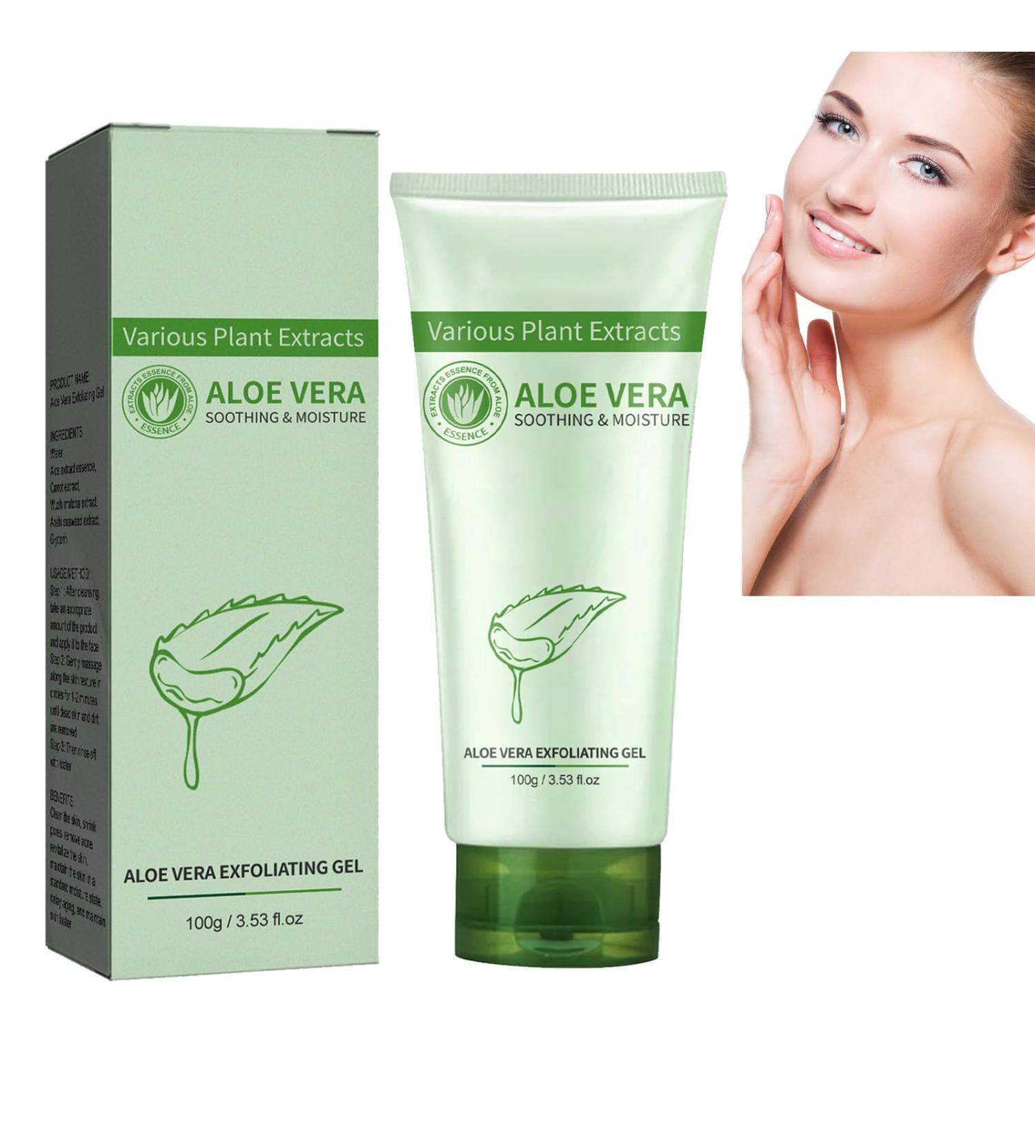 Aloe Exfoliating Moisturizing Gel Aloe Vera Deep Cleansing Exfoliating Peeling Gel Aloe Facial Scrub Natural Exfoliating Facial Scrub Aloe Vera Face Exfoliator Gel Aloe Vera Exfoliating Face Scrub - Buy Online on GoSupps.com