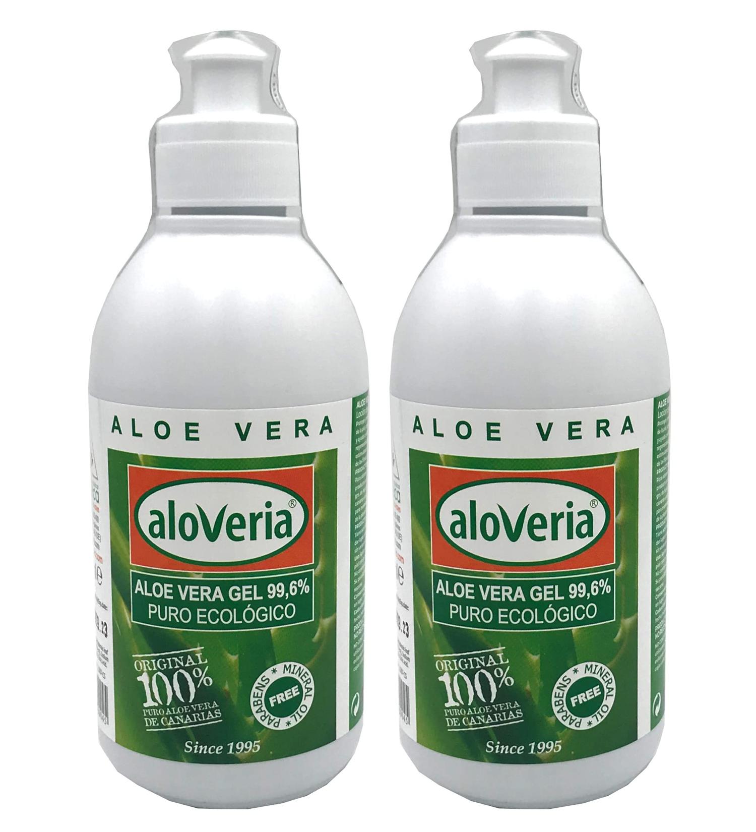Buy Aloveria Pure Aloe Gel 99.6% - Cold Pressed from Gran Canaria | 2 Pack Natural Skin Care & Hydration - Buy Online on GoSupps.com