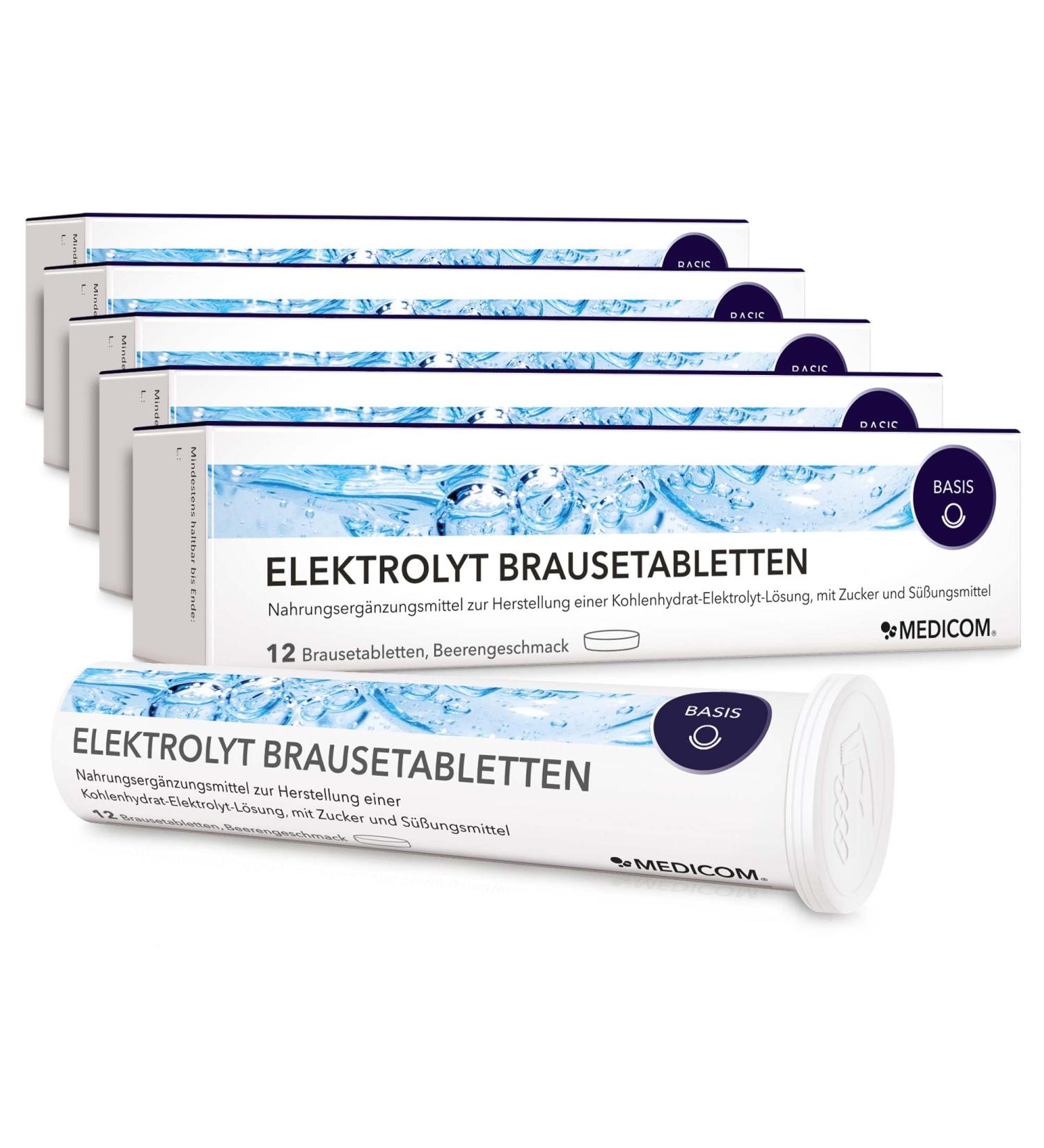 Medicom Electrolyte Effervescent Tablets - Vegan Endurance Formula with Sodium Potassium & Dextrose - Berry Flavor - 12 Tablets for Optimal Hydration - Buy Online on GoSupps.com