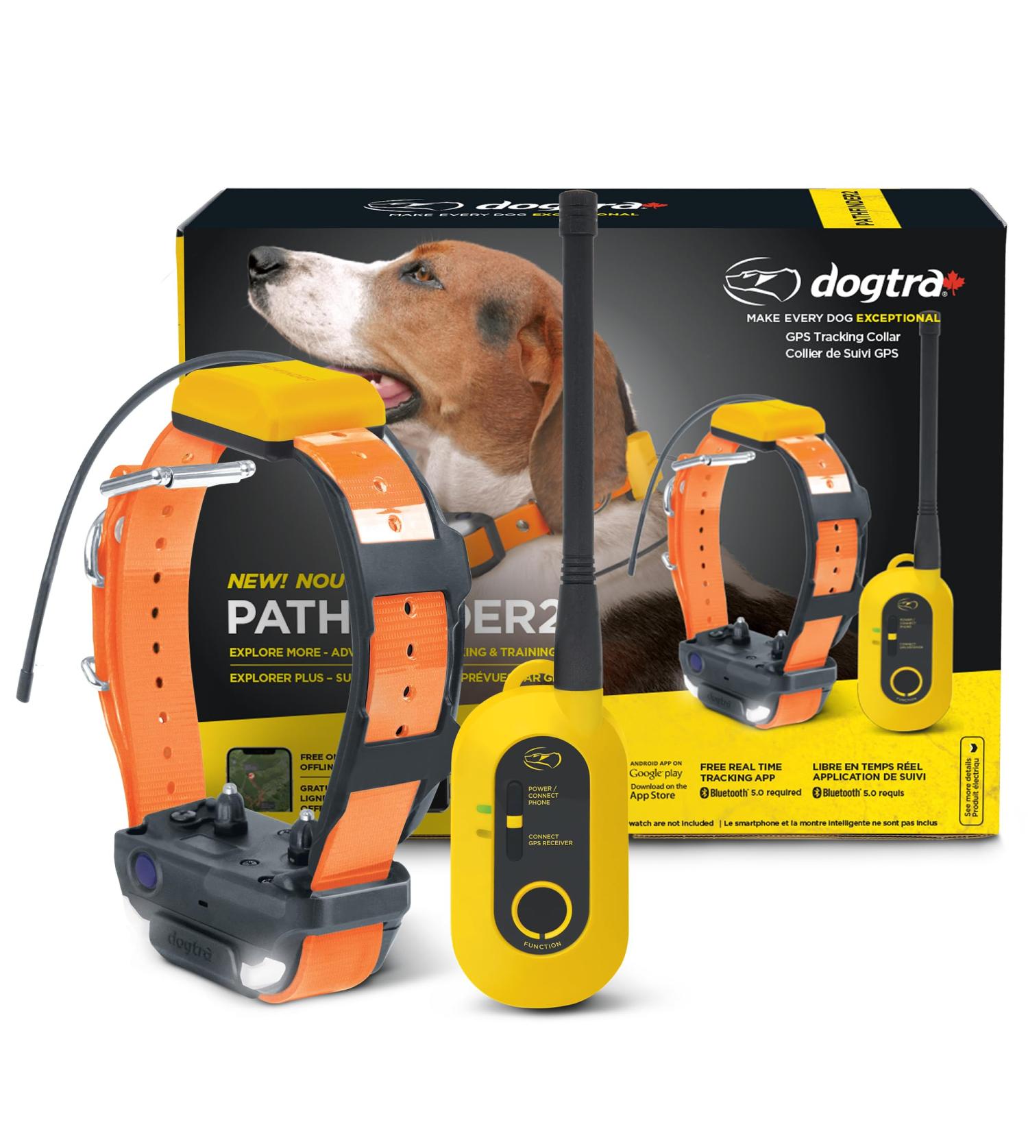 Dogtra Canada Pathfinder 2 GPS Dog Tracker e Collar 8 KM Long Range LED Light No Monthly fees Free App Waterproof Smartwatch Control Satellite Real Time Tracking Multiple Dogs Smartphone Required PathFinder 2 - Canada Warranty - Buy Online on GoSupps.com