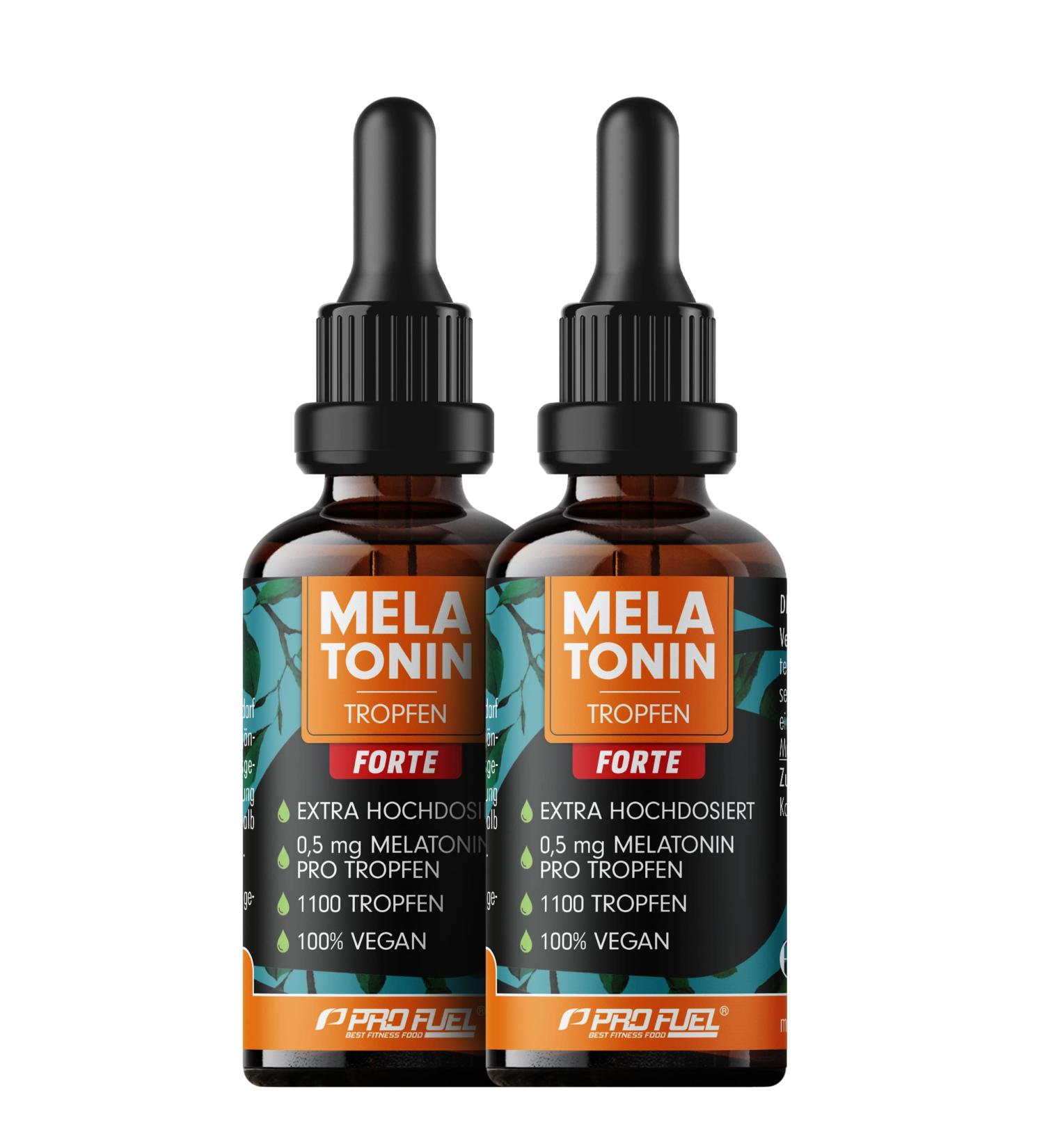 Melatonin Drop Forte 2x30ml - 1100 Drops 0.5mg Each - Alcohol-Free Vegan High-Dose Sleep Support - Lab Tested 2-Pack - Buy Online on GoSupps.com