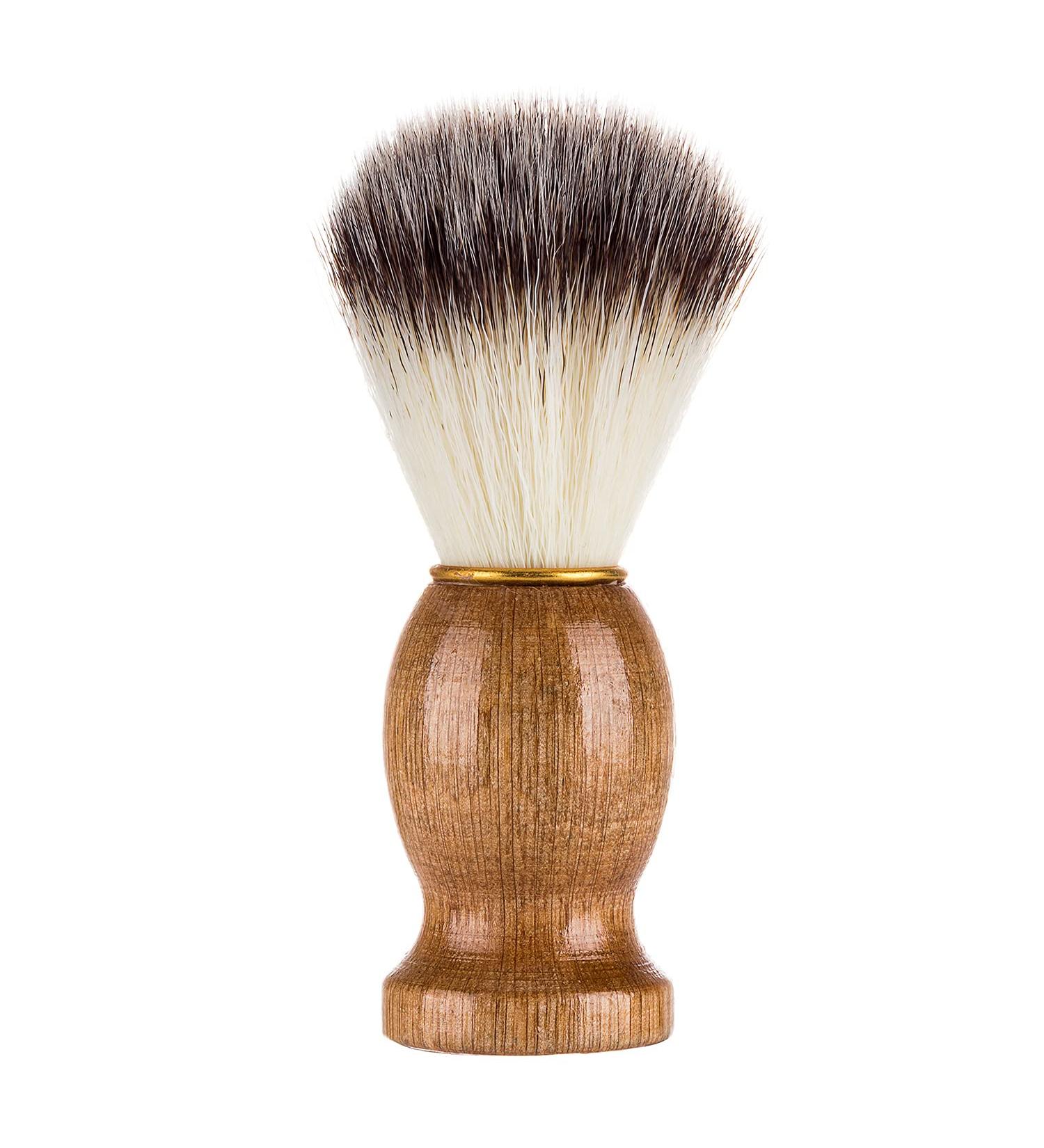 Men's Beard Shaving Brush - Premium Wood Handle Grooming Tool for Smooth Shave & Facial Care - Buy Online on GoSupps.com