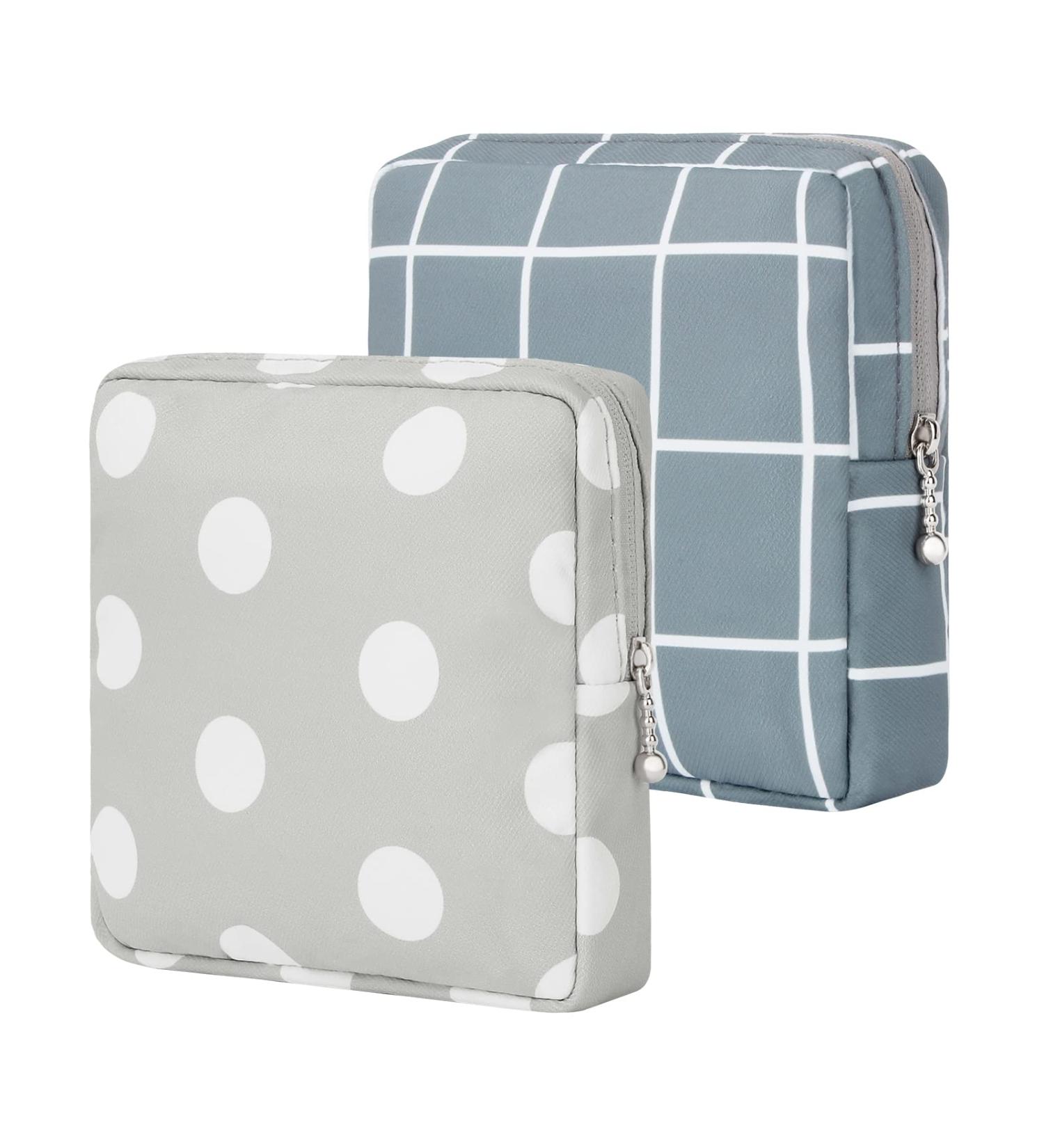 Design Wish Women's Binding Bag - Small Periods & Cosmetics Pocket for Tampon Storage - Set of 2 Striped/Polka Dot Wetbags - Buy Online on GoSupps.com