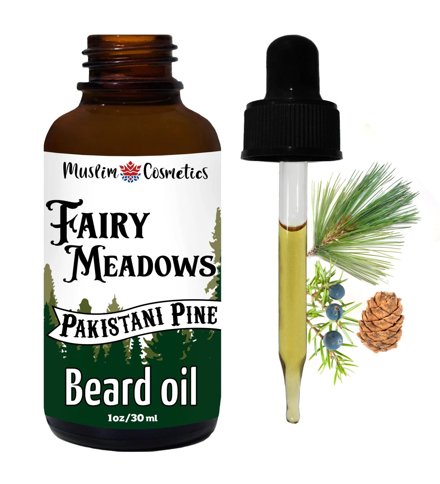 Pakistani PINE beard oil - Rare Pakistani Alps Forest Essential oils / 100% Natural/Argan oil/Organic Sidr oil // Made in Canada - Muslim Cosmetics - Fairy Meadows beard oil (1oz (30ml))