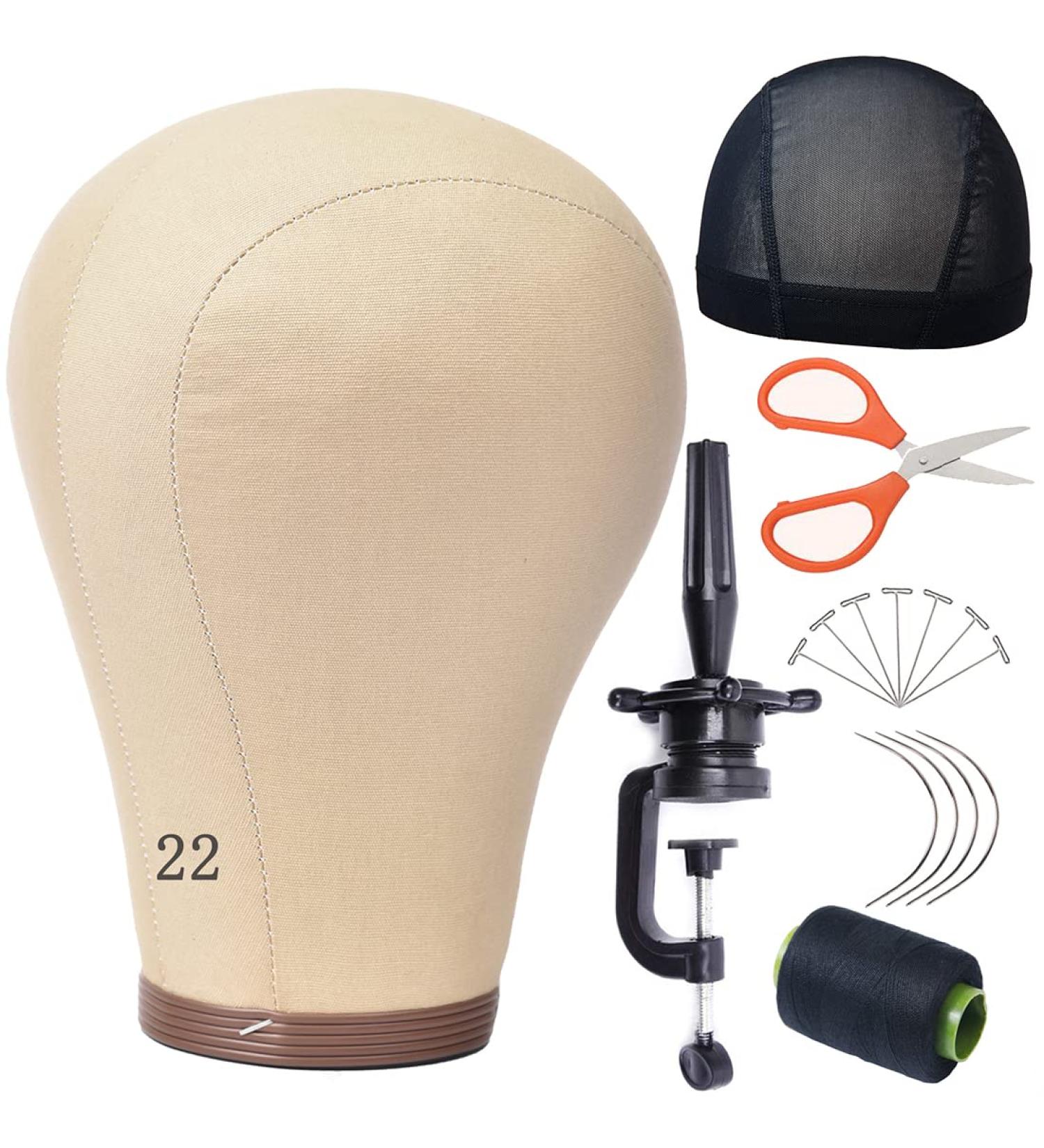 Wig Head Mannequin with Stand 22 inch - Ideal for Wig Making - 7 Piece Set - Pack of 1 - Buy Online on GoSupps.com