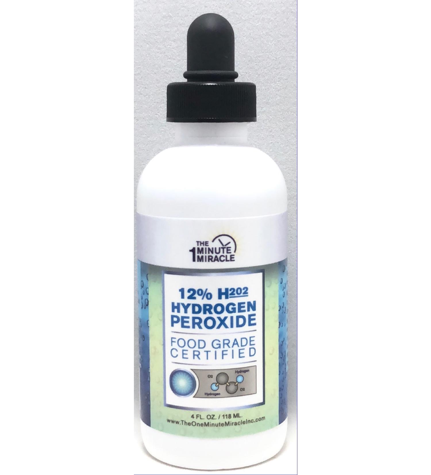 12% Hydrogen Peroxide Food Grade - 4 oz Bottle - One Minute Cure Book Recommended - Buy Online on GoSupps.com