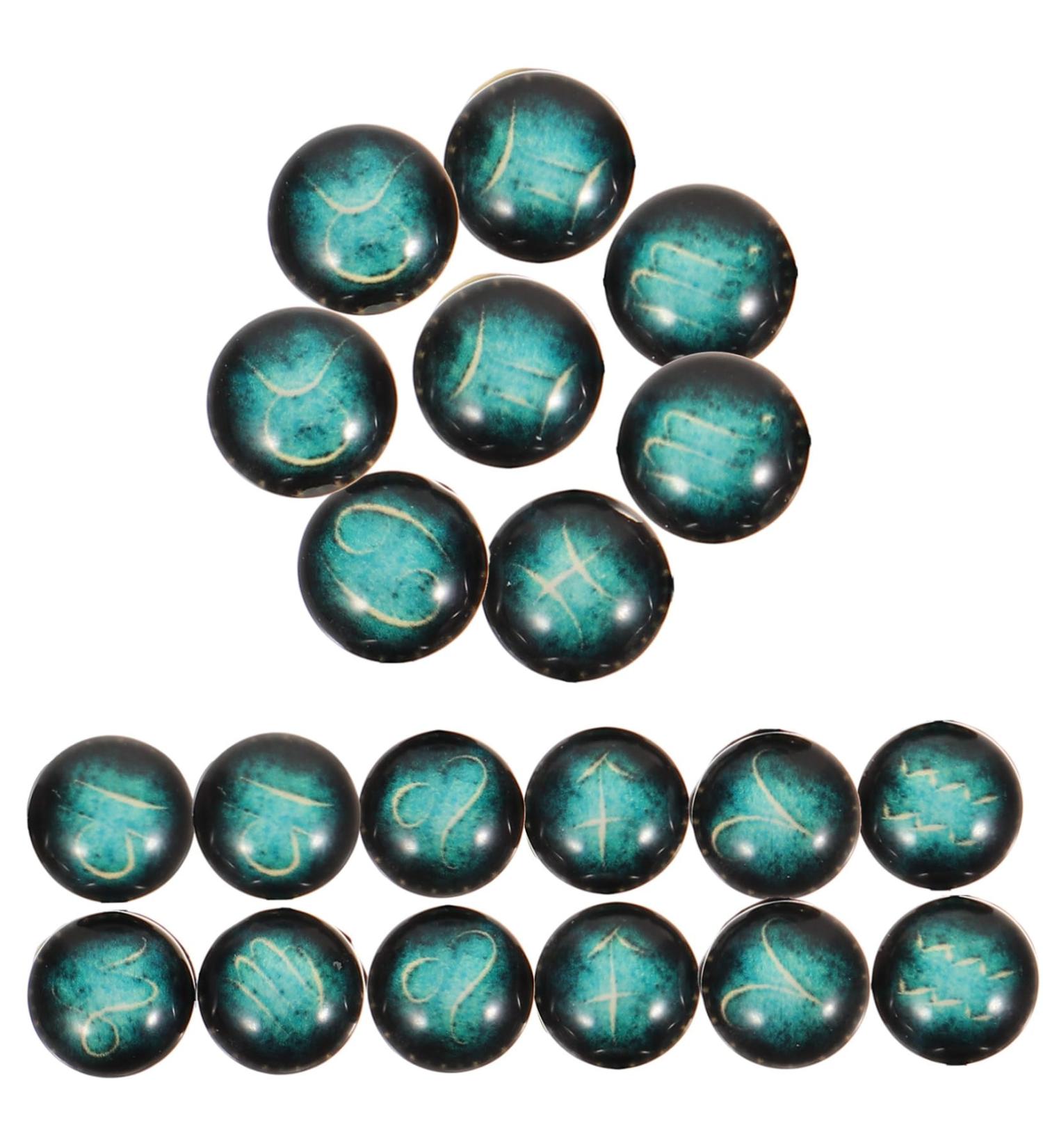 Lurrose 100 pcs dress decorate dome silicone purse constellation pattern glass charms hanging pen round pendant Round noodles necklace heart pom Glass Charm heart shaped ball - Buy Online on GoSupps.com