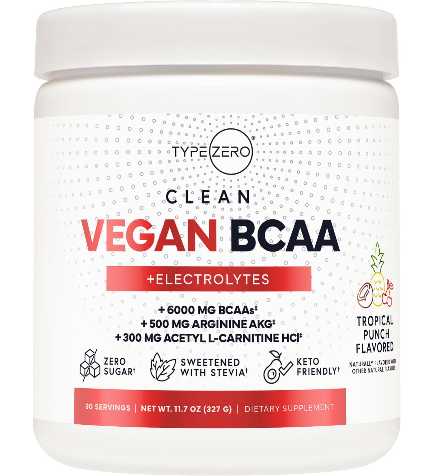 Buy Type Zero Ultra Clean Vegan BCAA Powder + Electrolytes (Hawaiian Punch) - 6G 2:1:1 Sugar-Free Amino Acids Supplement for Men & Women - Best Post-Workout Vegan Drink - Buy Online on GoSupps.com