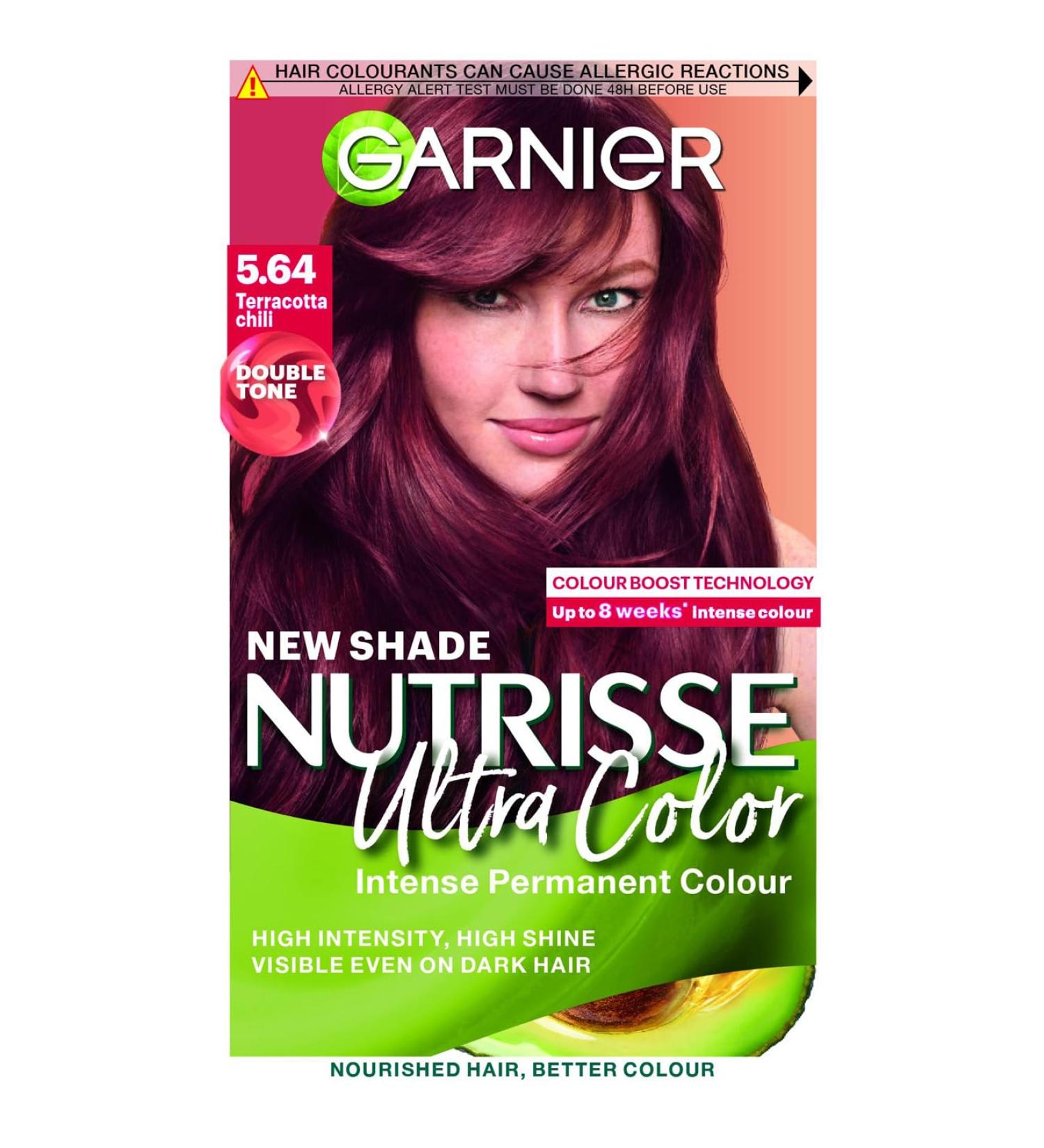 Garnier Nutrisse Permanent Hair Dye Natural-looking hair colour result For All Hair Types 5.64 Terracotta Chilli - Buy Online on GoSupps.com