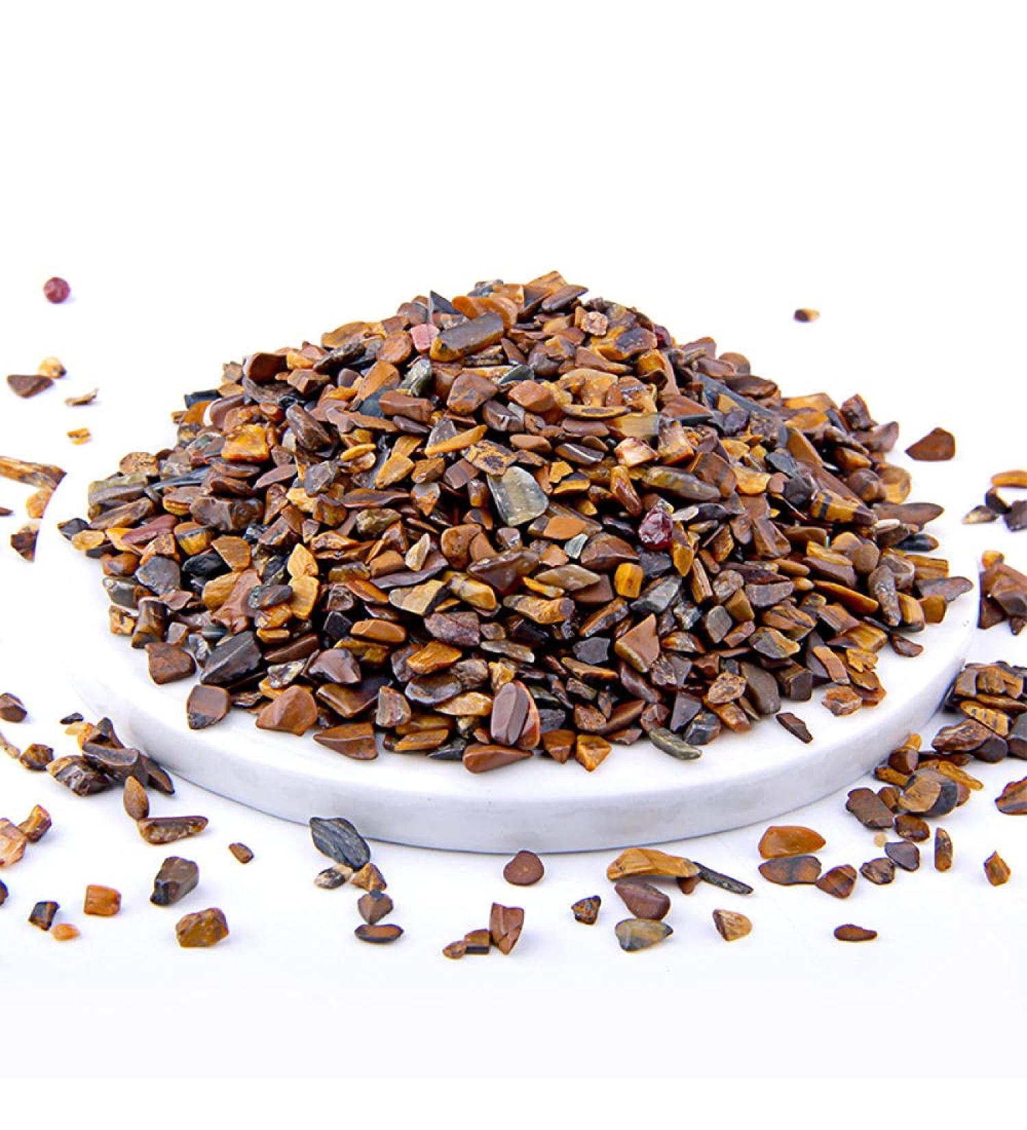 Buy Colorful Natural Gravel Chip Pearls for Aquarium & Bonsai - 20g Tiger Eye Energy Gemstone | Irregular 3-5mm Mix - Buy Online on GoSupps.com