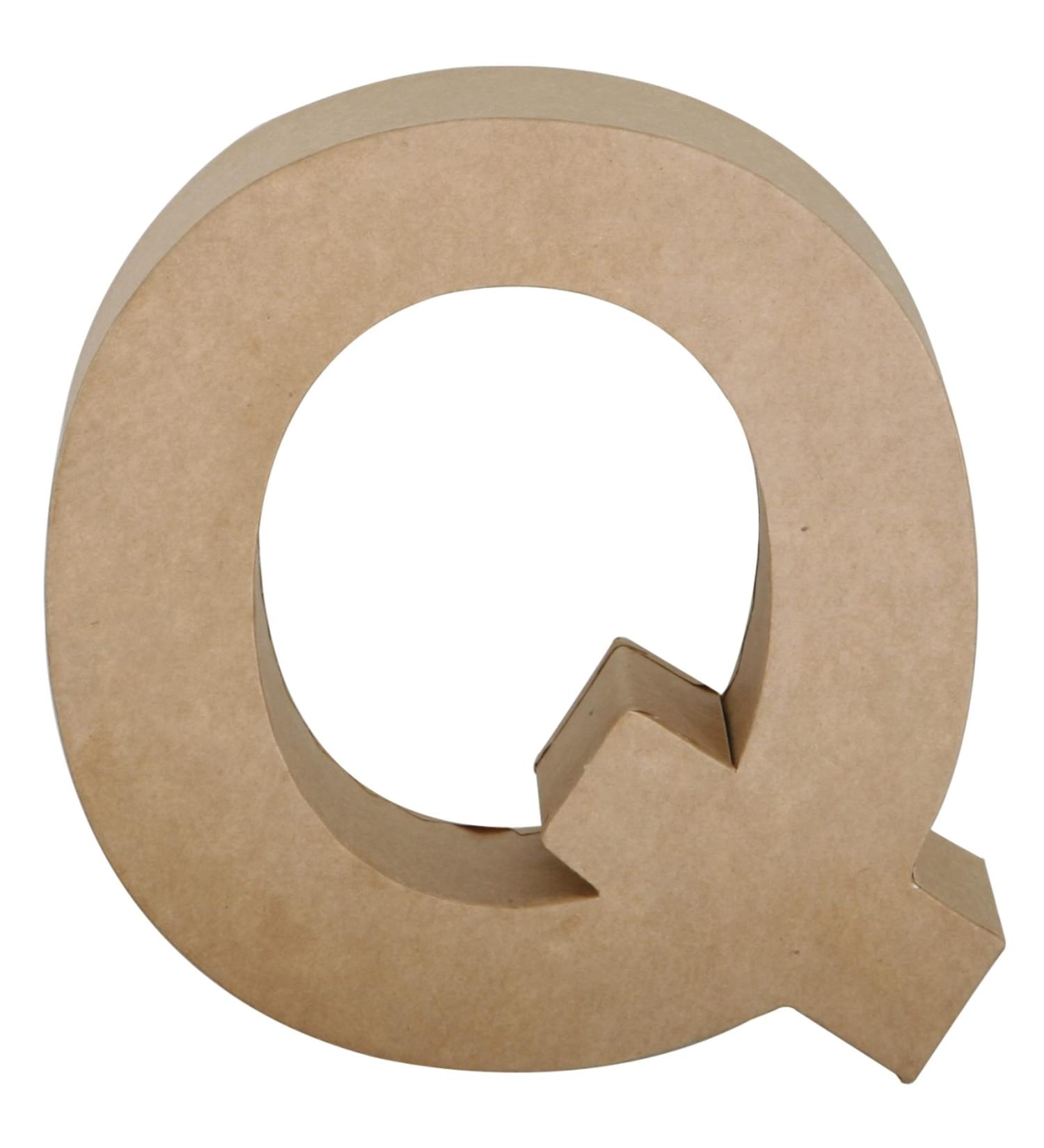 Papier Mache Paper Mache Letter Q  7 Size  Brown