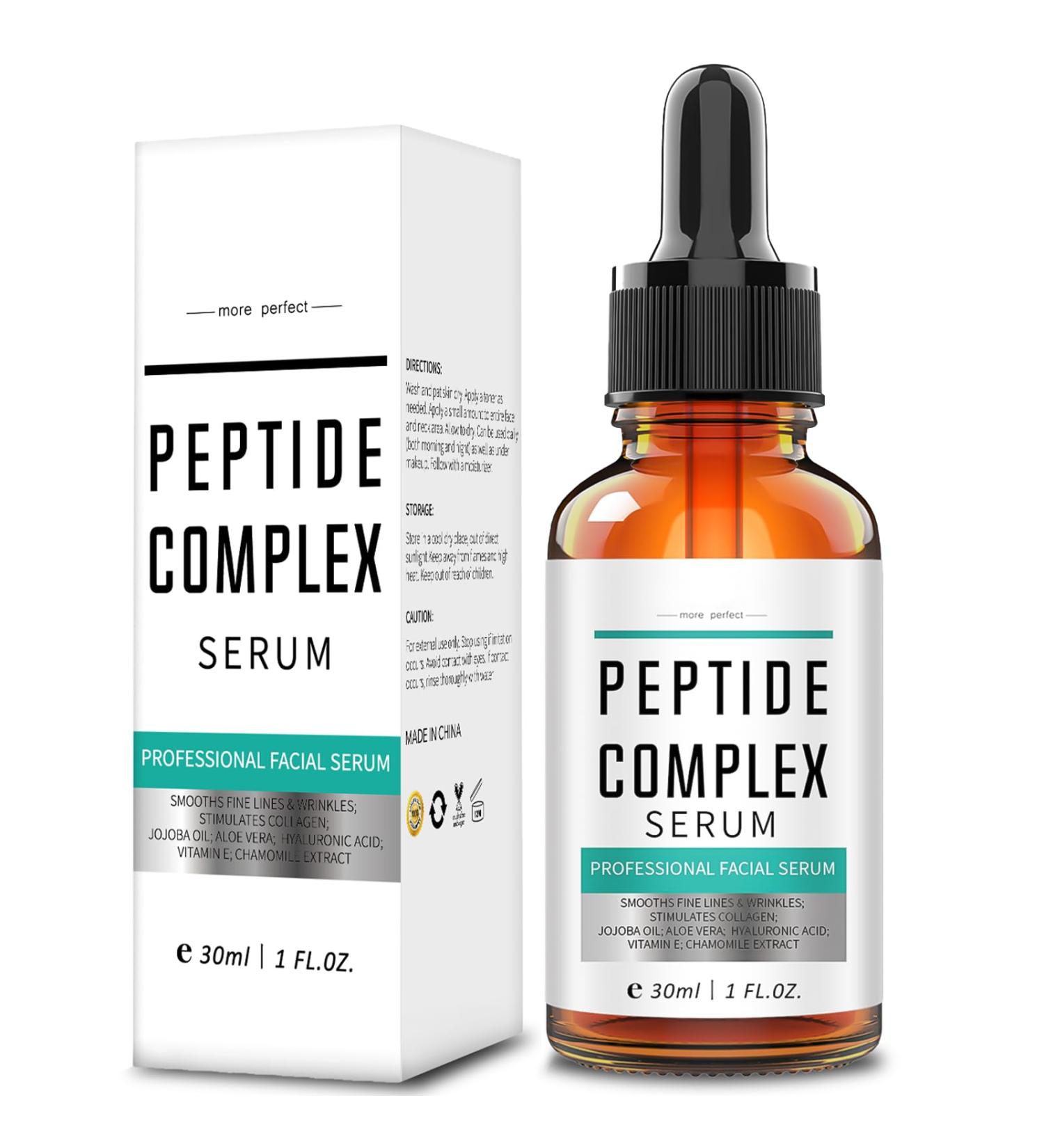 Peptide Complex Face Serum Anti Wrinkle Serum Hyaluronic Acid Serum For Reduce Crow'S Feet Forehead Wrinkles Even Skin Tone Face Care Hydrating Serum Suitable For All Skin Types 30ml - Buy Online on GoSupps.com