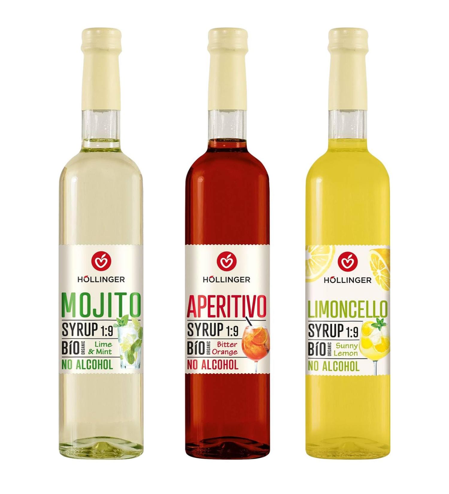 H llinger Lot de 3 Sirops Bio Sans Alcool Mojito Citron Vert & Menthe Aperitivo Orange Am re Limoncello Citron 500ml Chacun Ratio 1:9 - Buy Online on GoSupps.com