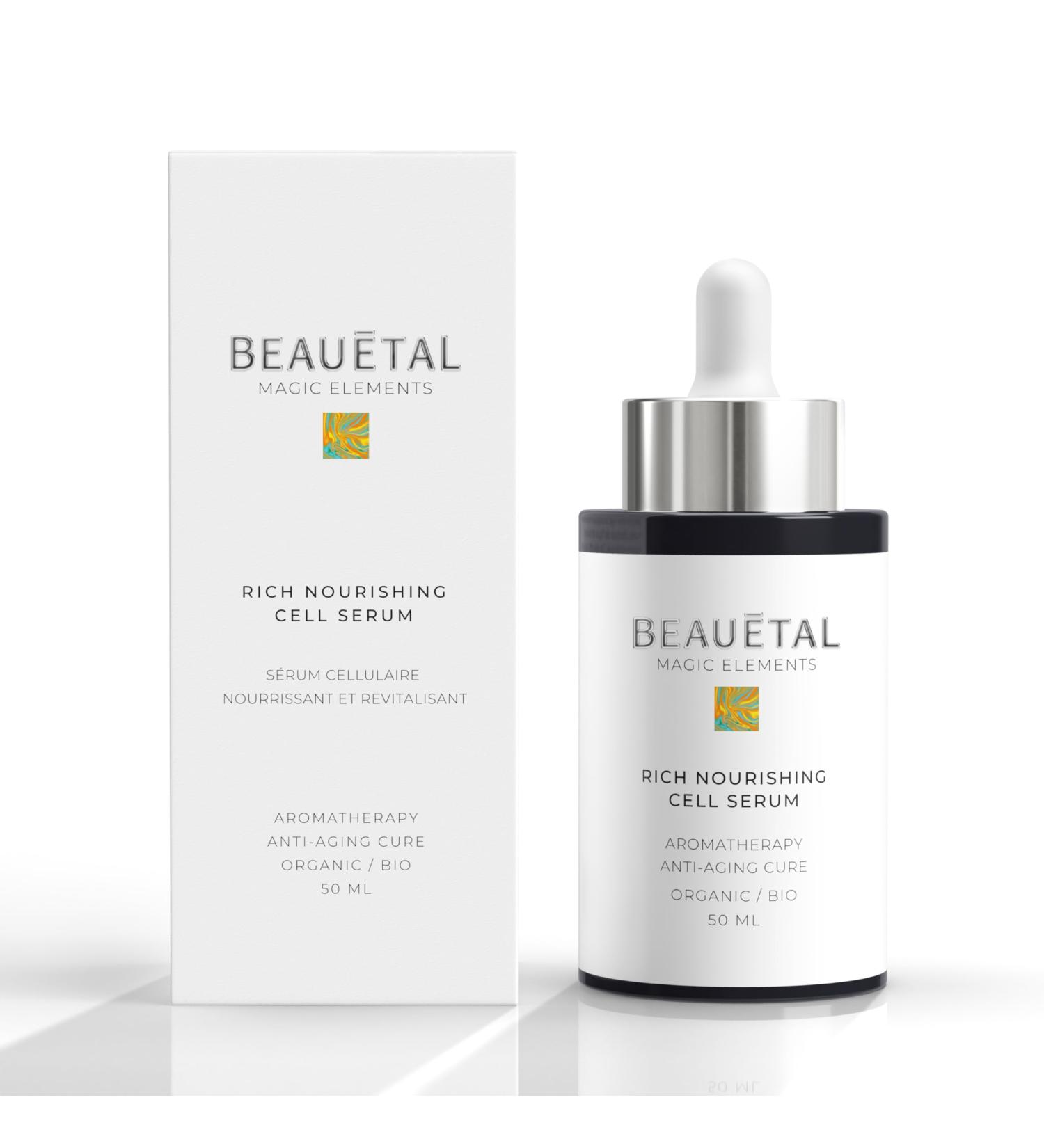 Beau tal Rich Nourishing Cell Serum 9fold oil serum with natural vitamins + provitamins A B C E With skinidentical ceramides omega fatty acids antioxidants prickly pear extract Vegan Organic - Buy Online on GoSupps.com