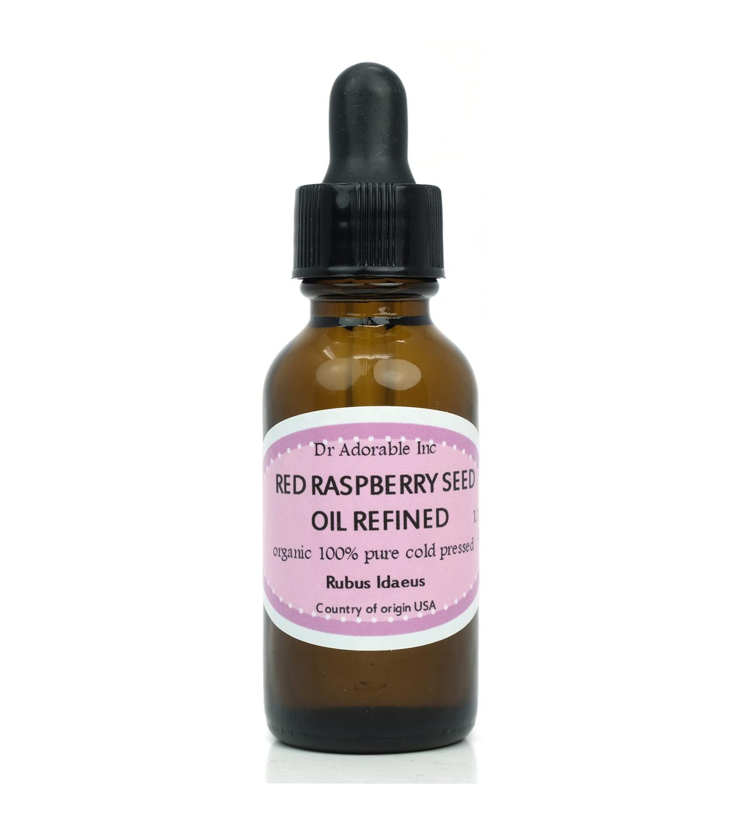 Dr Adorable - 1 oz with Dropper - Red Raspberry Seed Refined Oil - 100% Pure Natural Organic Cold Pressed (Glass Bottle) - Buy Online on GoSupps.com