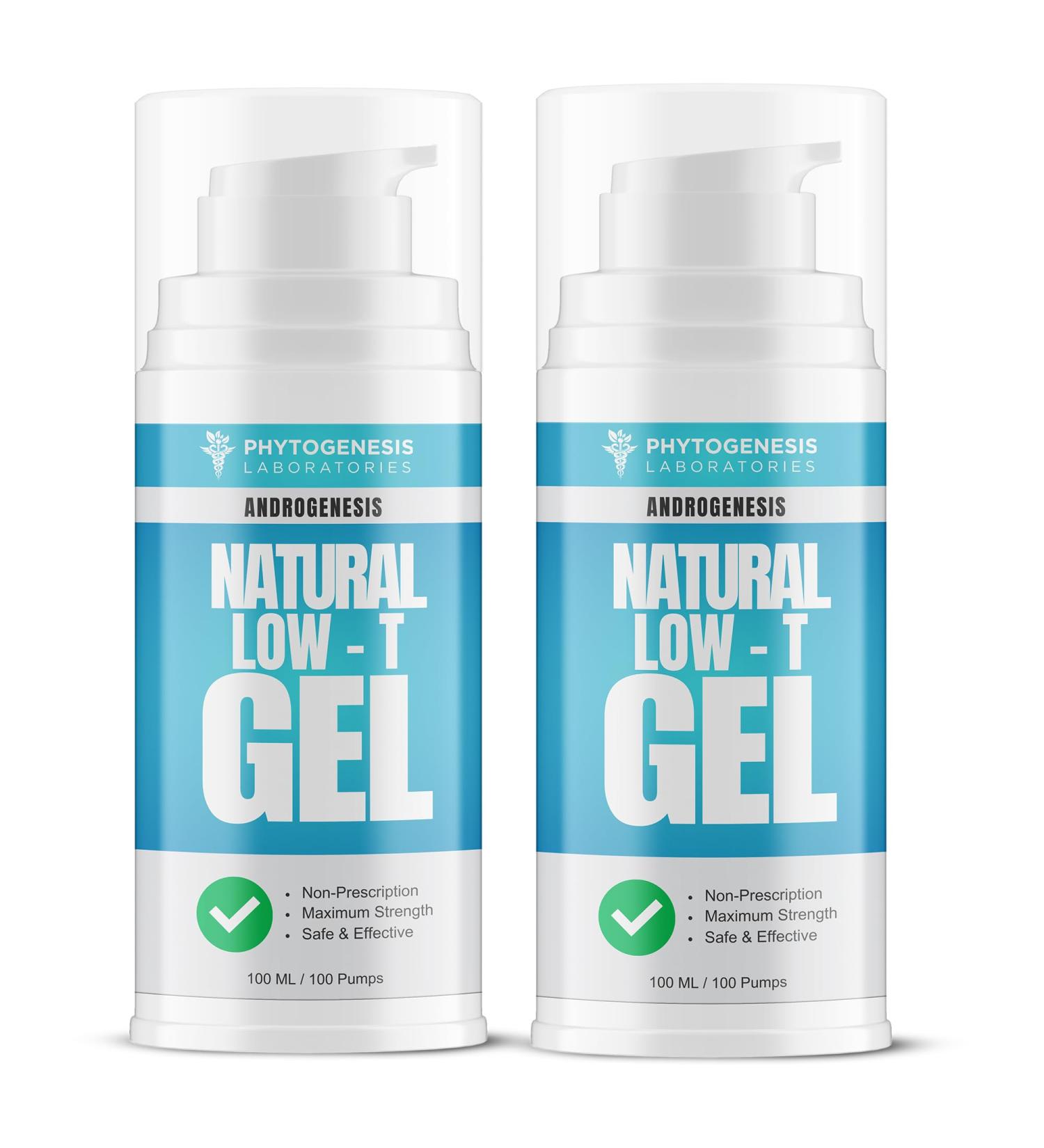 Androgenesis Natural Low-T Support Gel - T Booster for Men - Muscle Recovery, Energy Booster, Healthy Aging, Blue, Pack of 2 - Buy Online on GoSupps.com