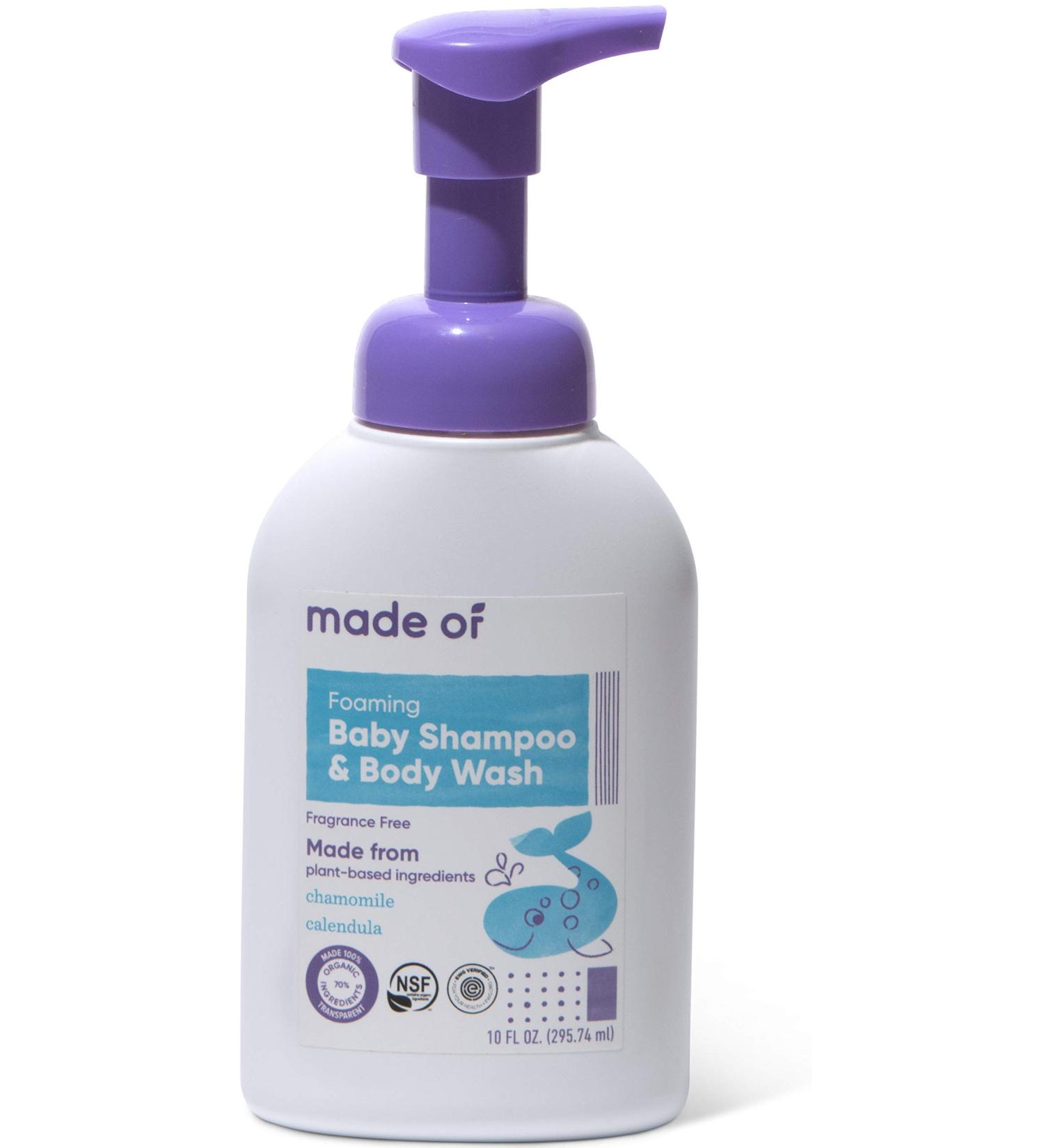 Organic Baby Shampoo and Body Wash with Calendula and Chamomile - 10oz, Fragrance-Free, Sulfate-Free, Paraben-Free - Gentle on Eczema and Cradle Cap - Lavender Infused - MADE OF - 1 Pack - Buy Online on GoSupps.com