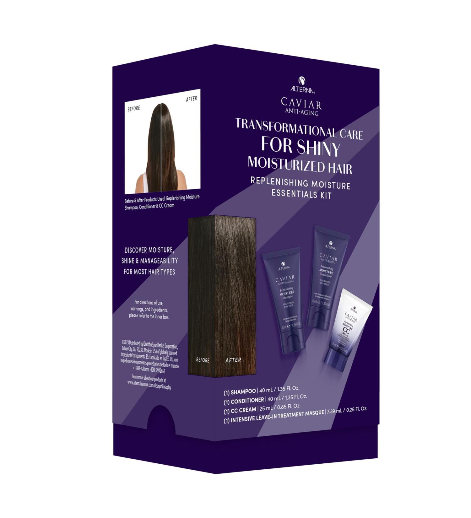 Caviar Anti-Aging Replenishing Moisture Trial Kit | Shampoo Conditioner & Leave-In CC Cream for Dry Hair | Sulfate-Free Hydration & Repair - Buy Online on GoSupps.com
