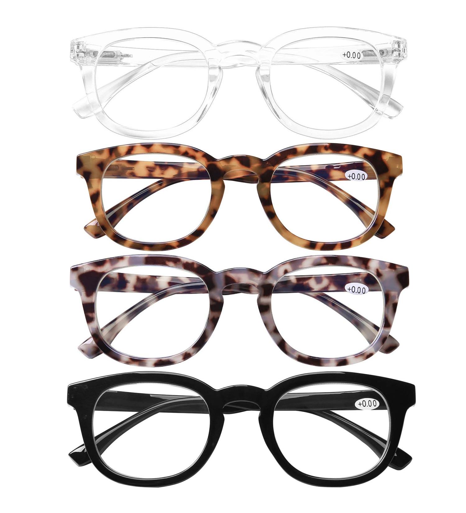 AQWANO Computer Reading Glasses - Blue Light Blocking Round Frames 4 Pack Anti-Blue Ray Readers for Men & Women Strength 1.5 - Reduce Eyestrain - Buy Online on GoSupps.com