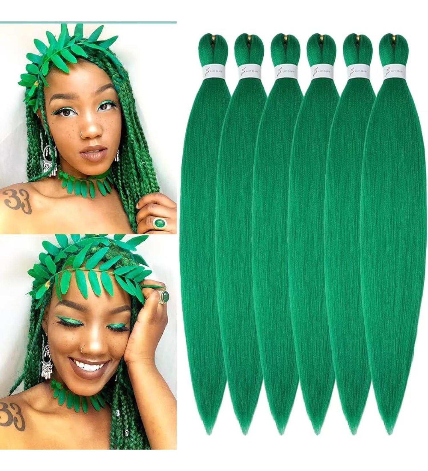 YDDM 20 Pre-Stretched Braiding Hair Extensions - 6 Packs Jumbo Green # Kunsthaar for Braids - High-Quality Art Hair for Creative Styles - Buy Online on GoSupps.com