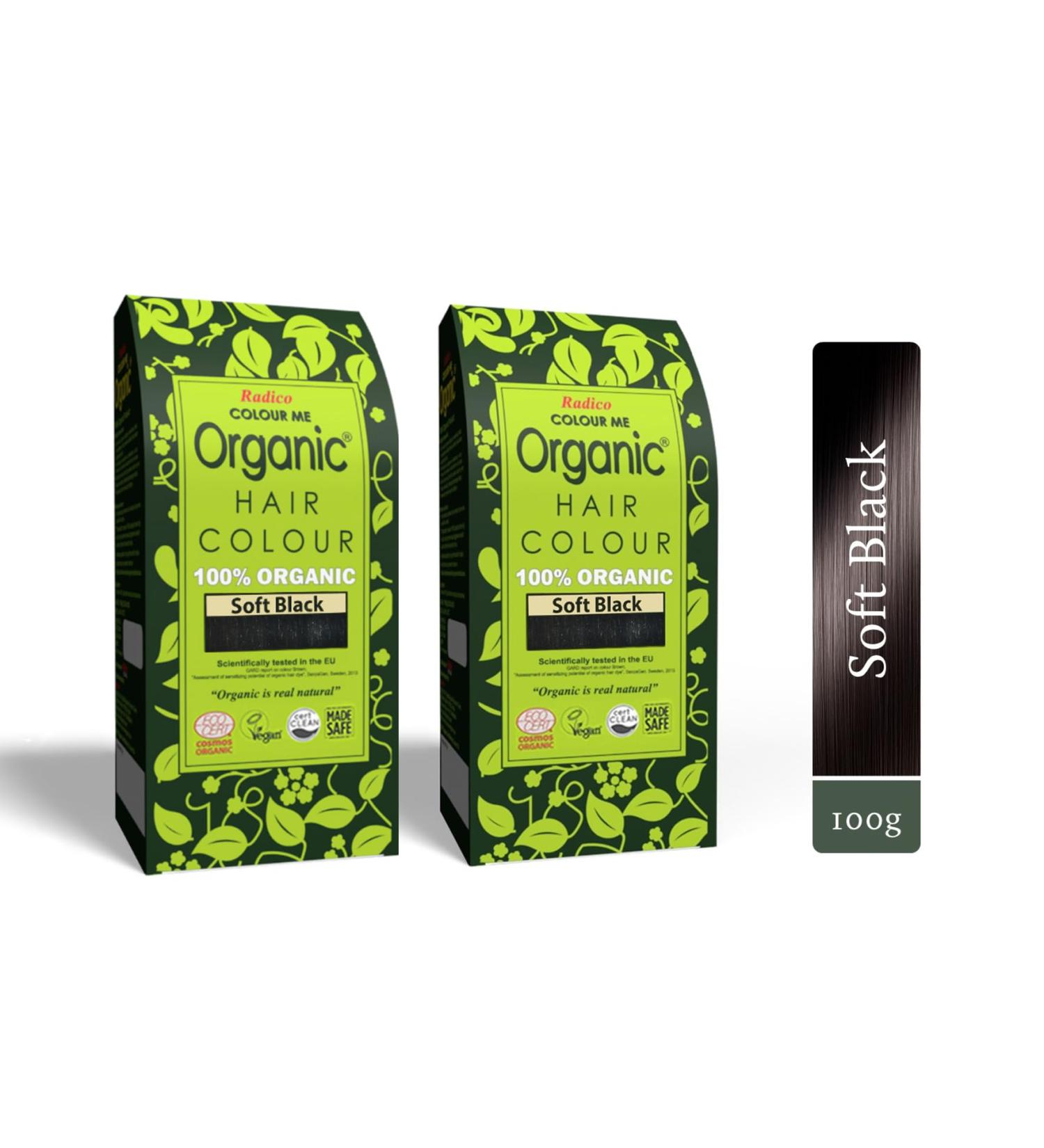 Radico Colour Me Organic Soft Black Hair Colour 100 Organic made with natural herbs Skin Allergy Safe No Ammonia No Parabens & No Chemicals Globally Certified Pack of 2 - Buy Online on GoSupps.com