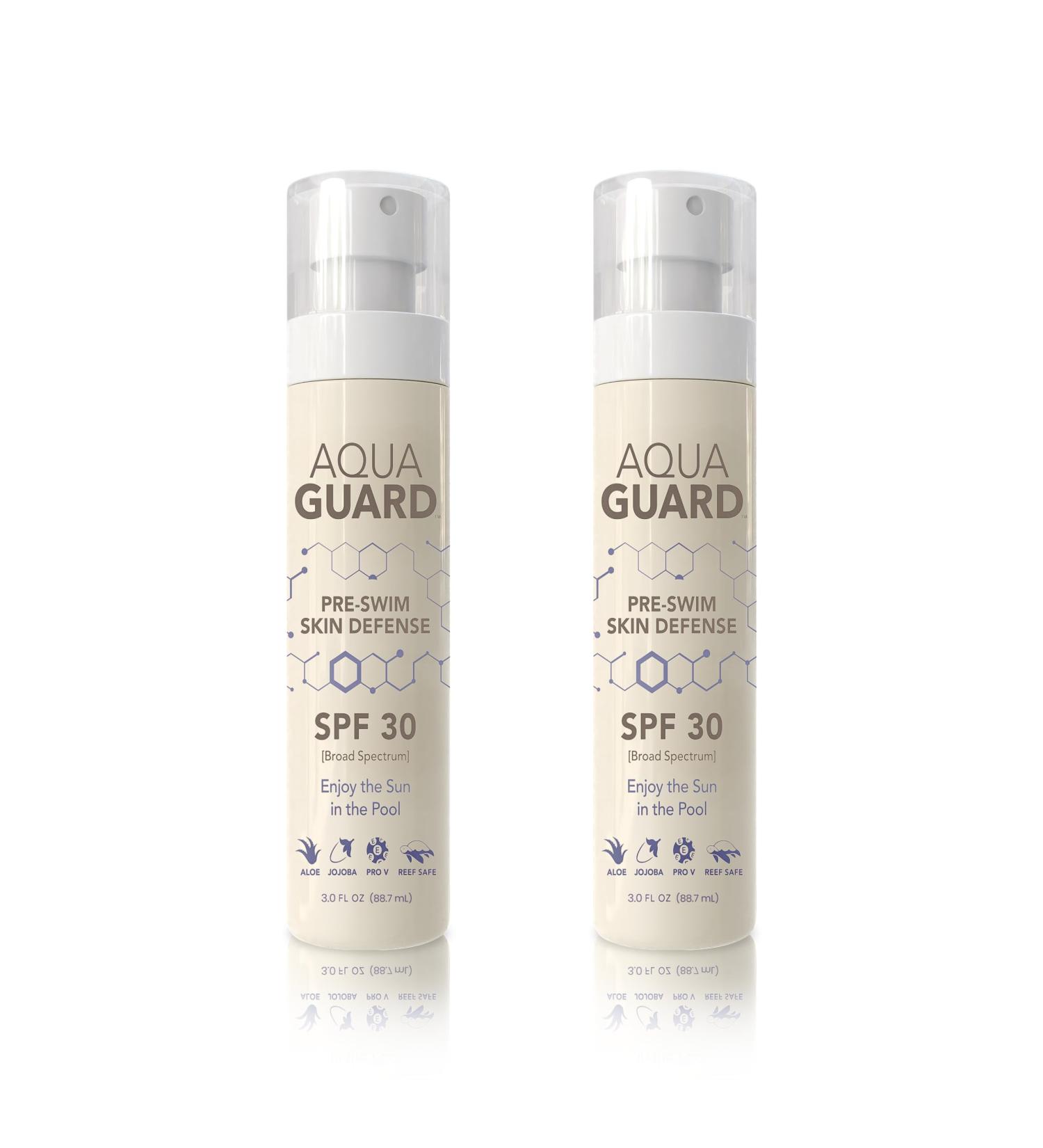 AQUA GUARD Beauty Pre-Swim Skin Defense | Prevents Dry Itchy Skin | Protects from Pool Chemicals | Hydrating Formula | Made in California | Paraben Phthalate & Gluten-Free (2-Pack) 3 Fl Oz (Pack of 2) - Buy Online on GoSupps.com