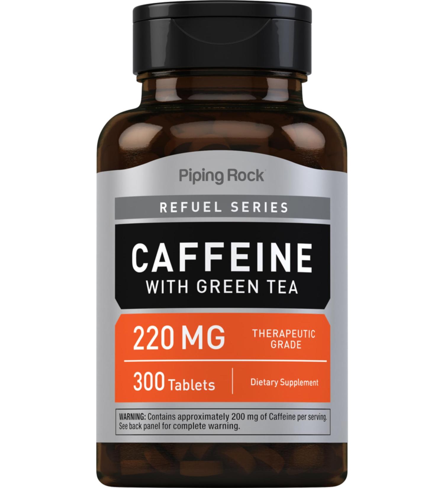 Piping Rock Caffeine Pills 220mg - 300 Tablets | Boost Energy & Metabolism | Non-GMO Gluten Free Pharmaceutical Grade Supplement - Buy Online on GoSupps.com