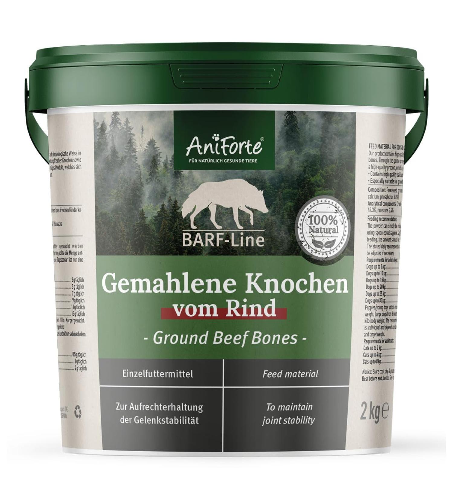 Aniforte Ground Bones for Dogs & Cats - 2 kg Meat Bone Flour Natural Calcium for Strong Bones & Joints - Buy Online on GoSupps.com