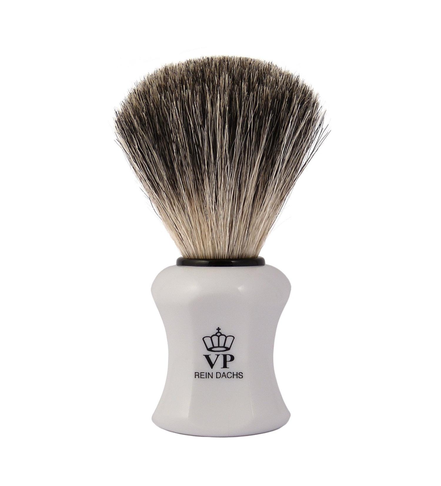 Shaving brush Royal VP - with real pure badger hair - white handle
